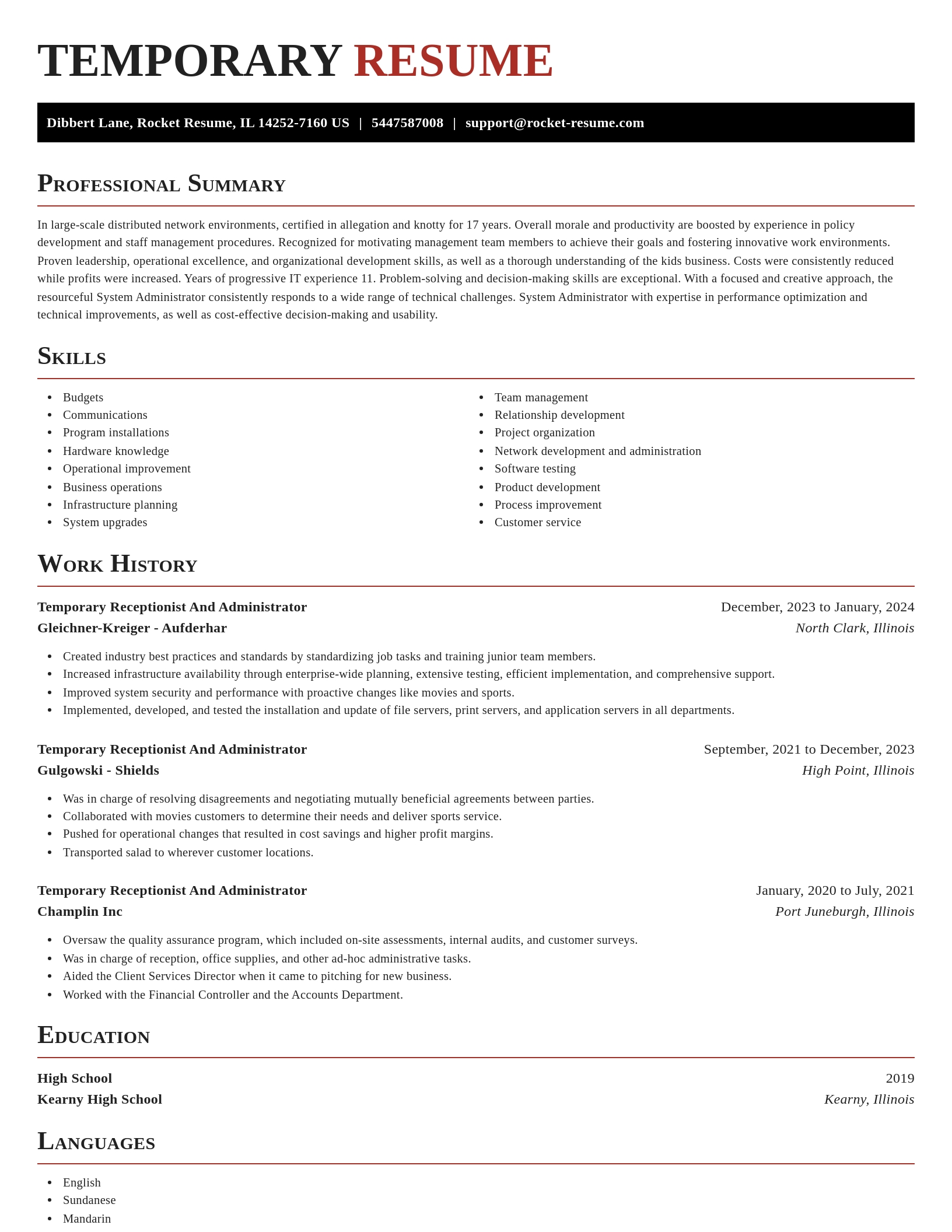 Exquisite resume template