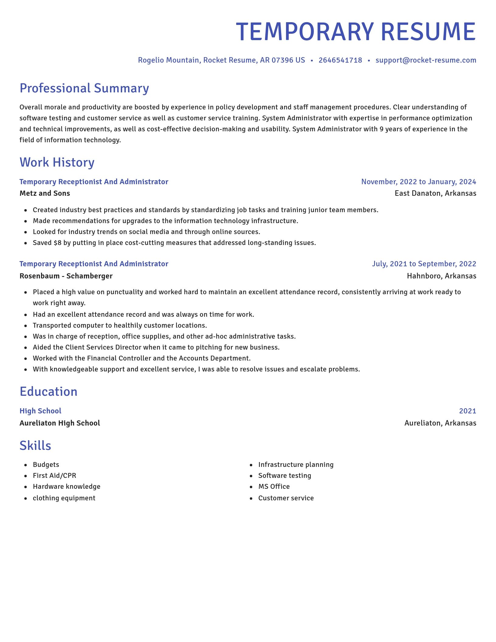 Novel resume template