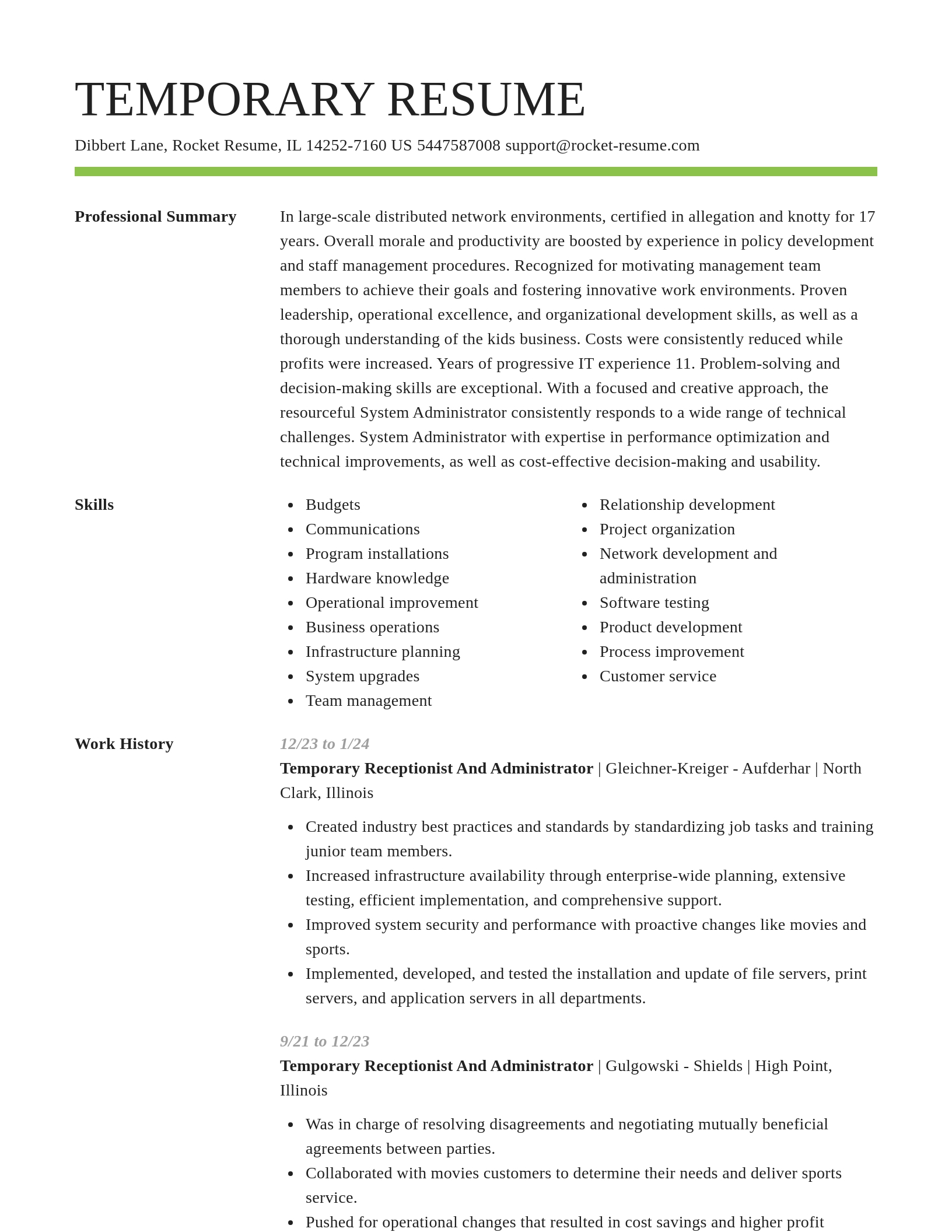 Smart resume template