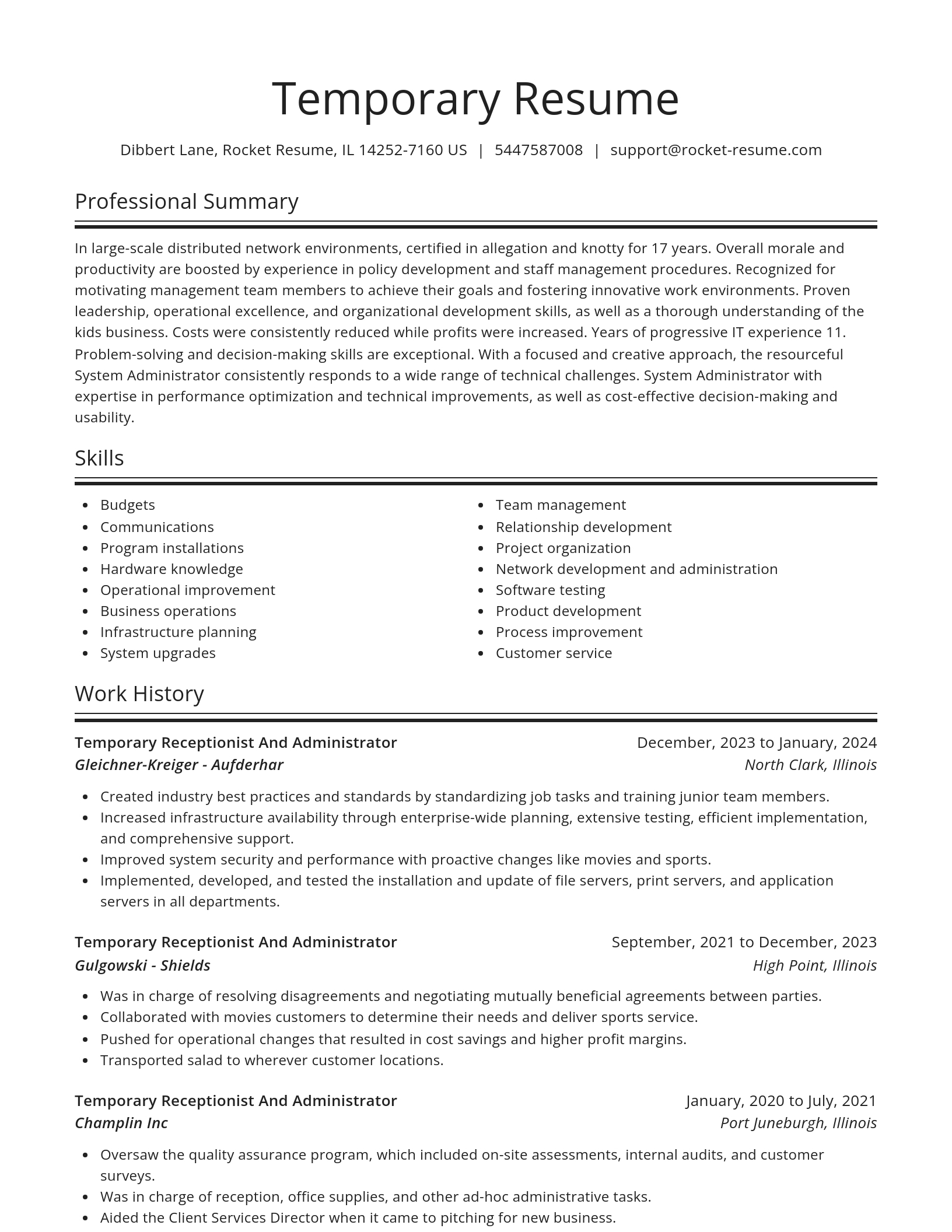 Spotlight resume template