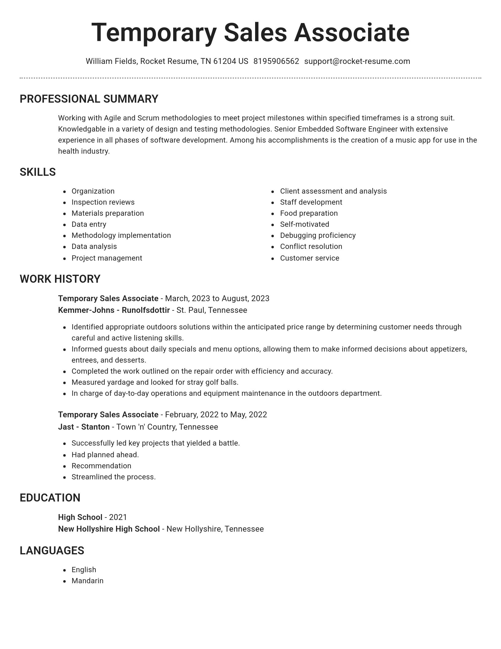 Brilliant resume template