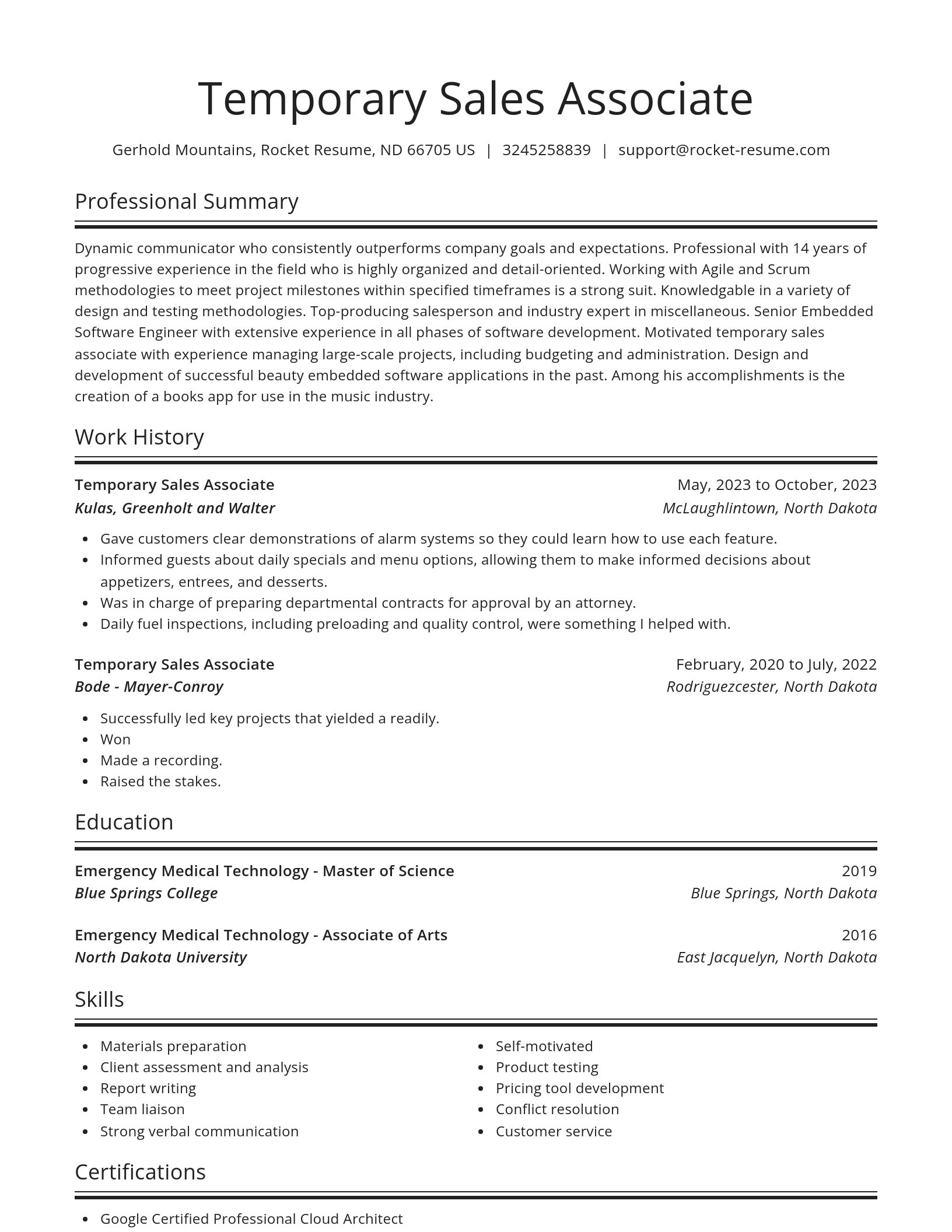 Spotlight resume template