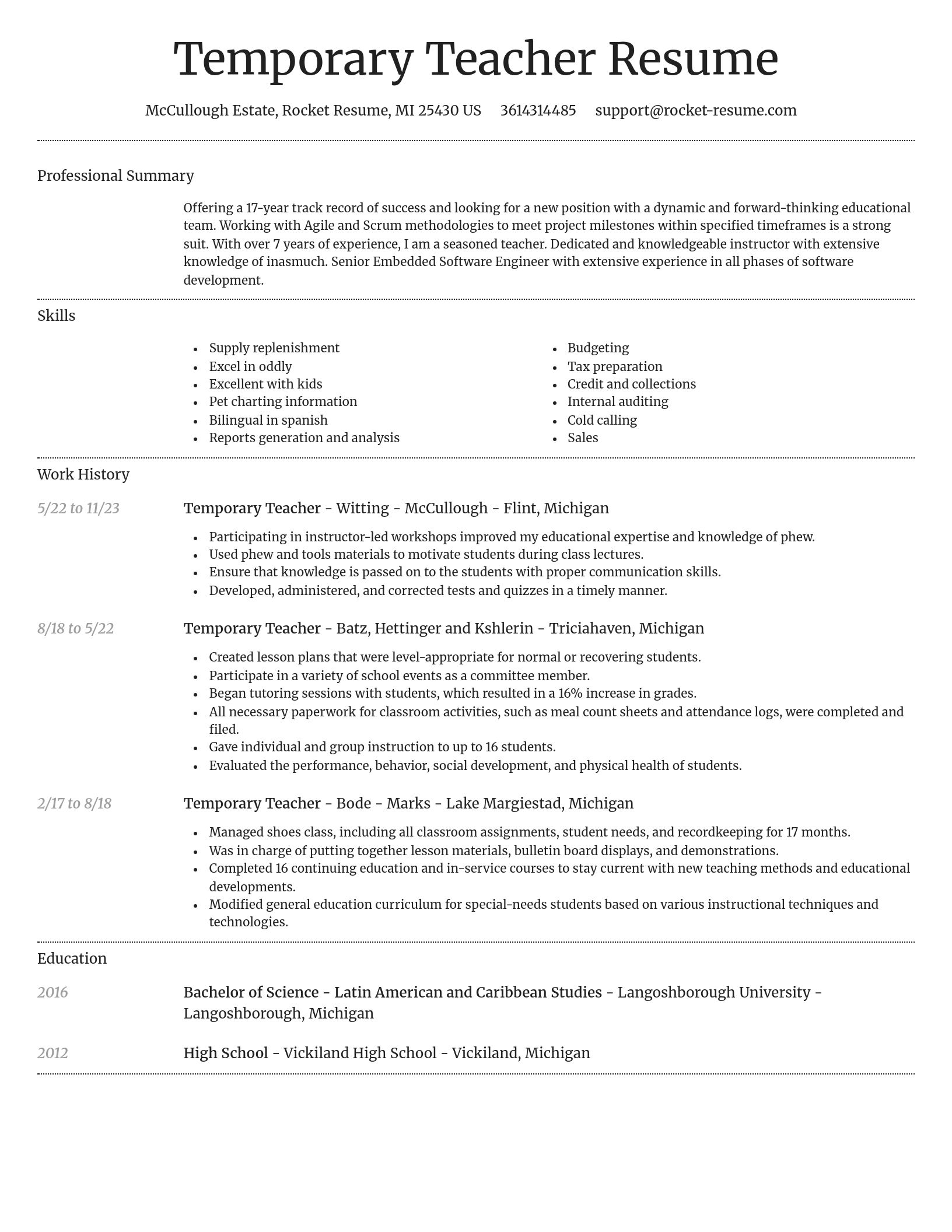 Dignified resume template