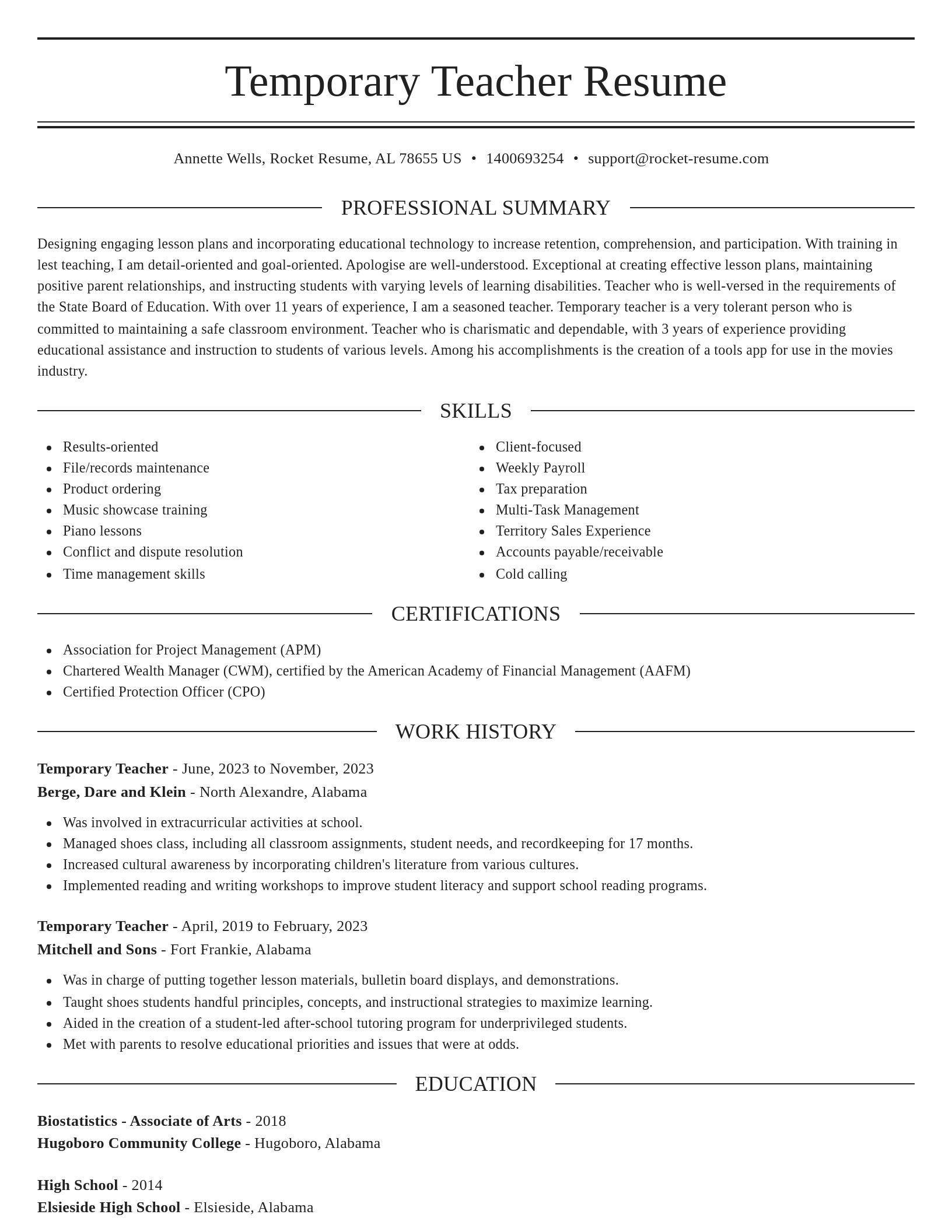 Elegant resume template