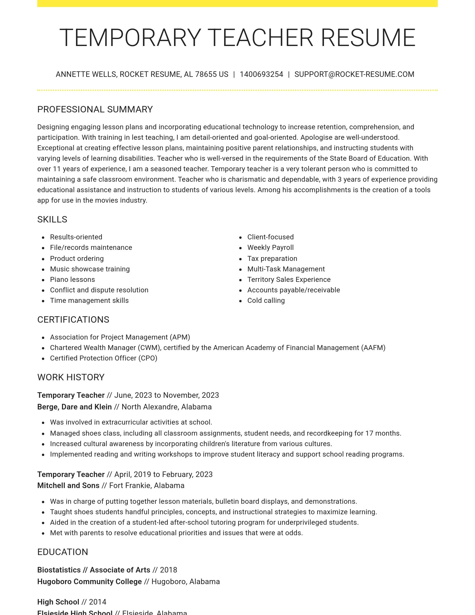 Grand resume template