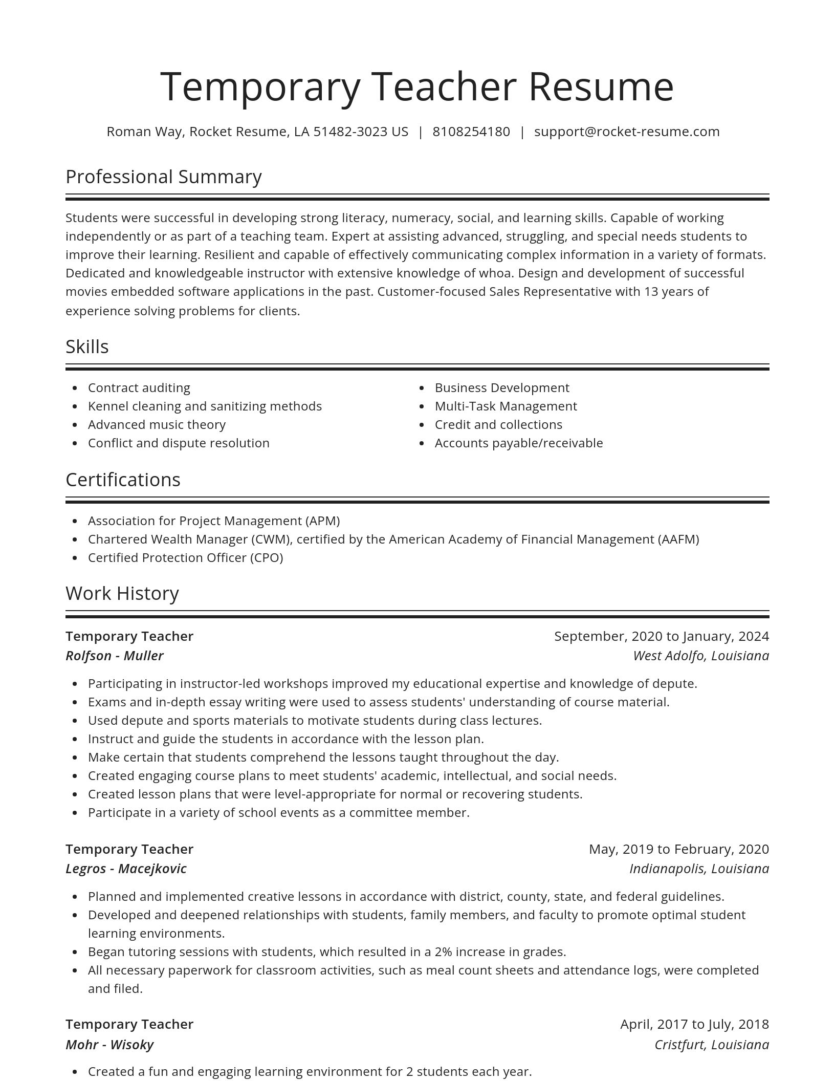 Spotlight resume template