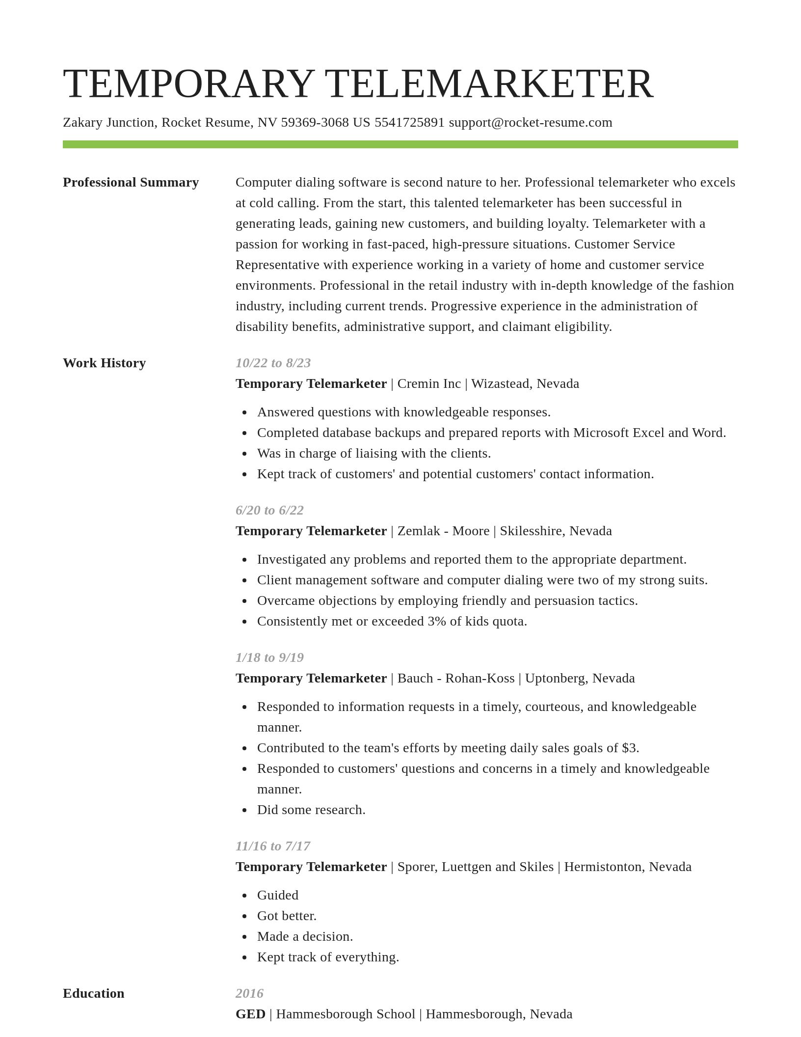 Smart resume template