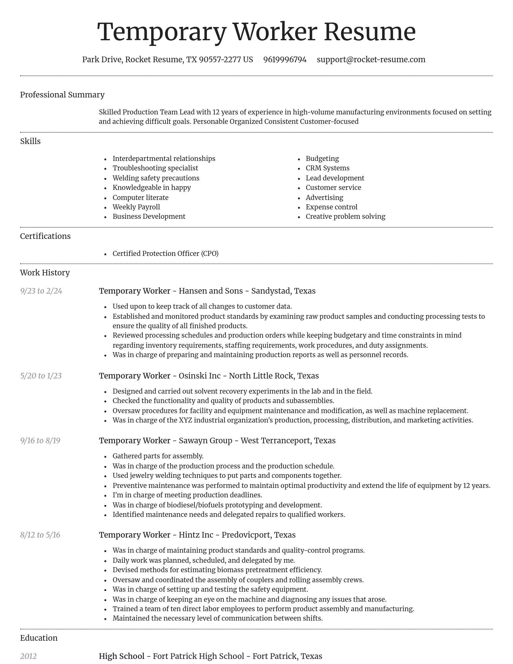 Dignified resume template
