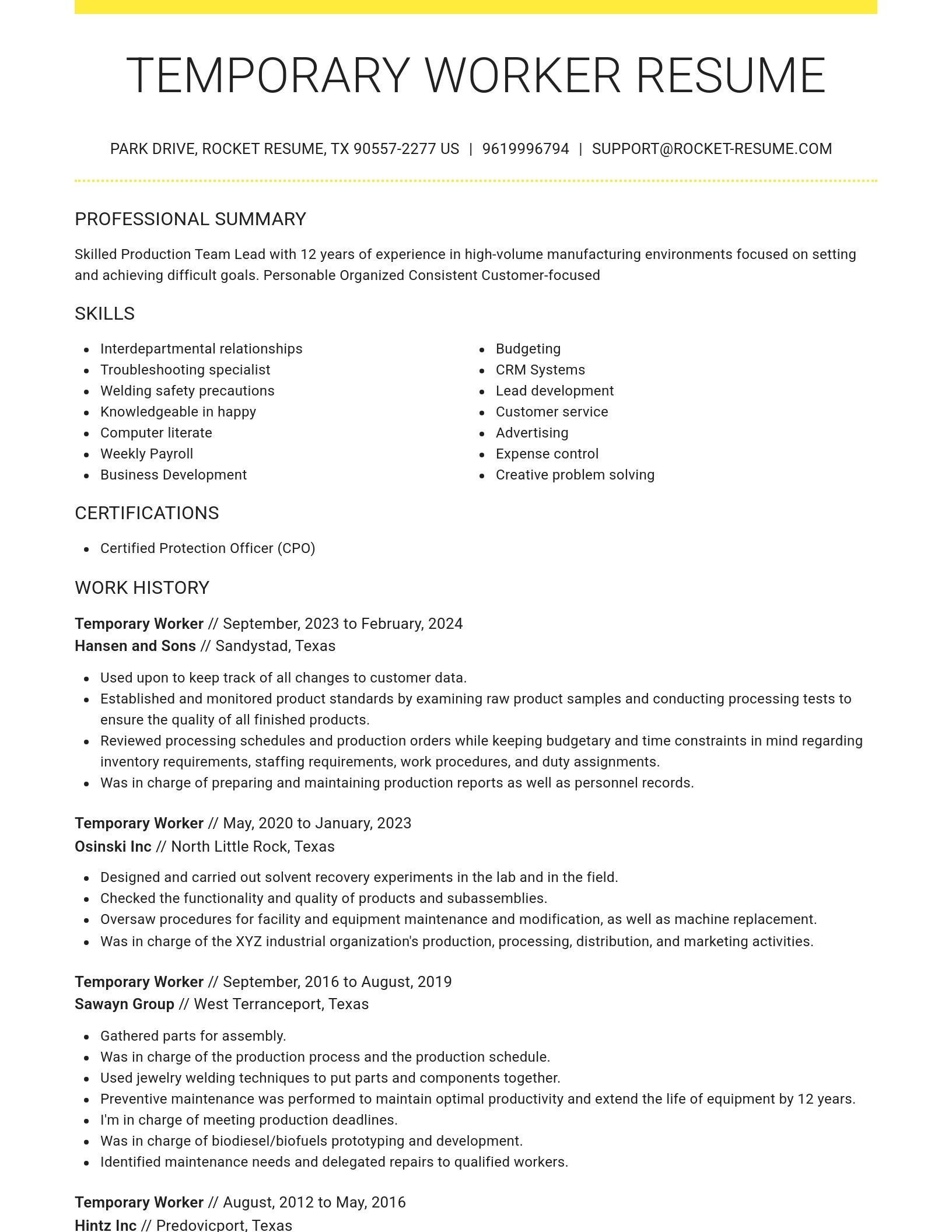 Grand resume template