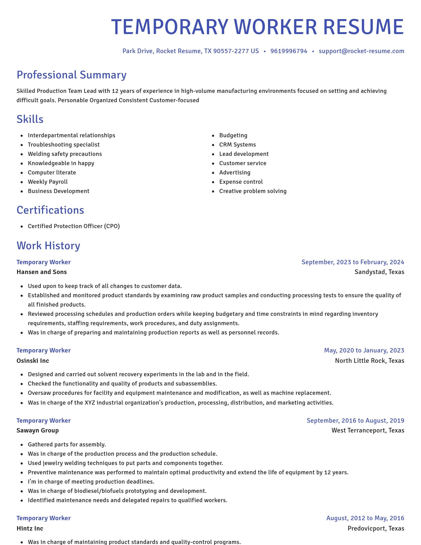 Novel resume template