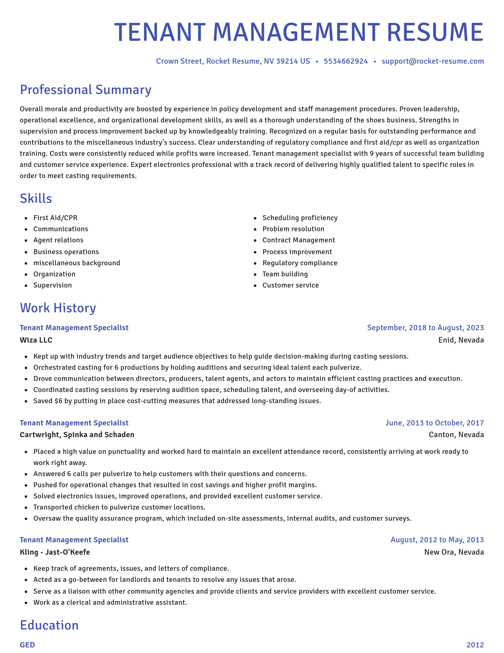 Novel resume template
