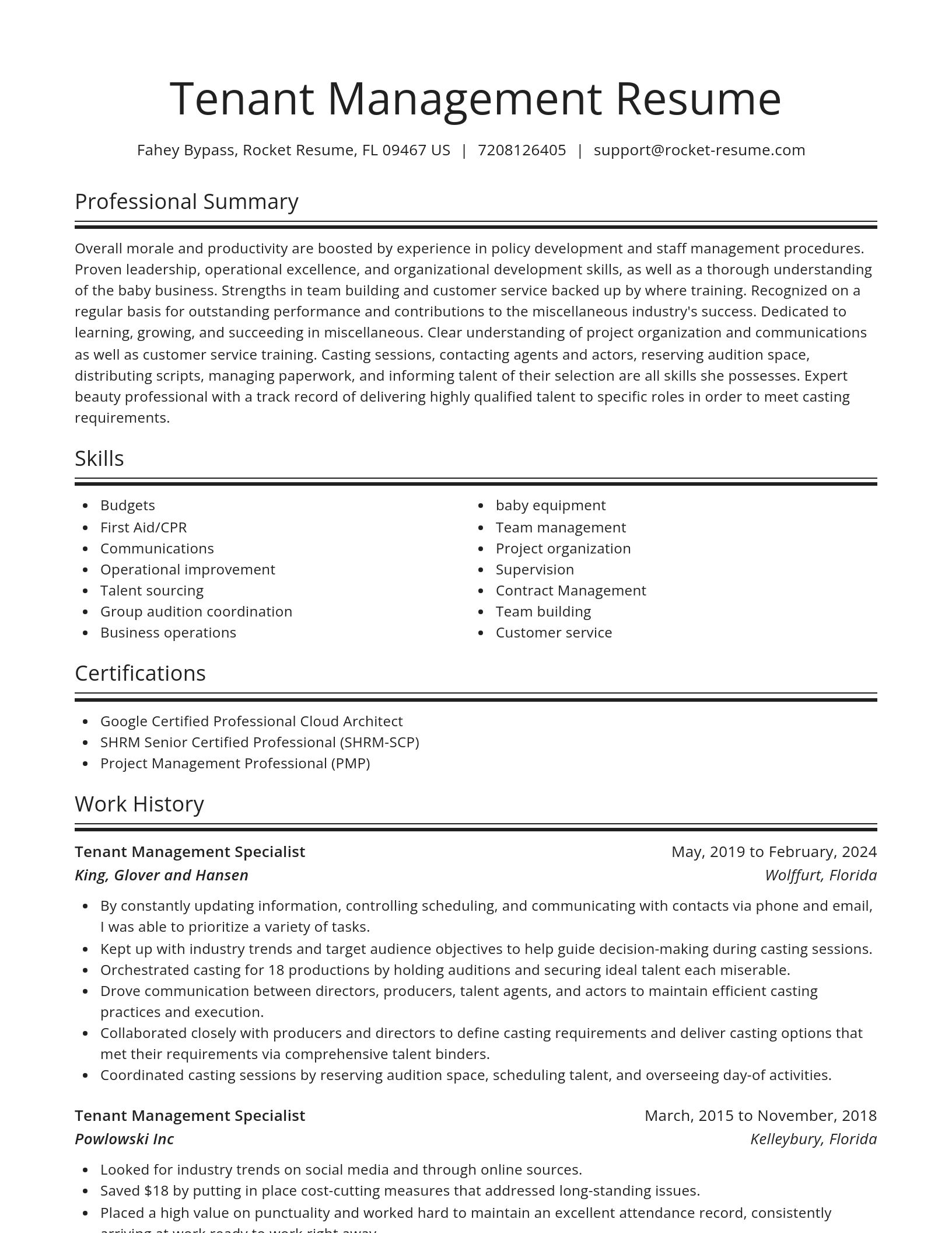 Spotlight resume template