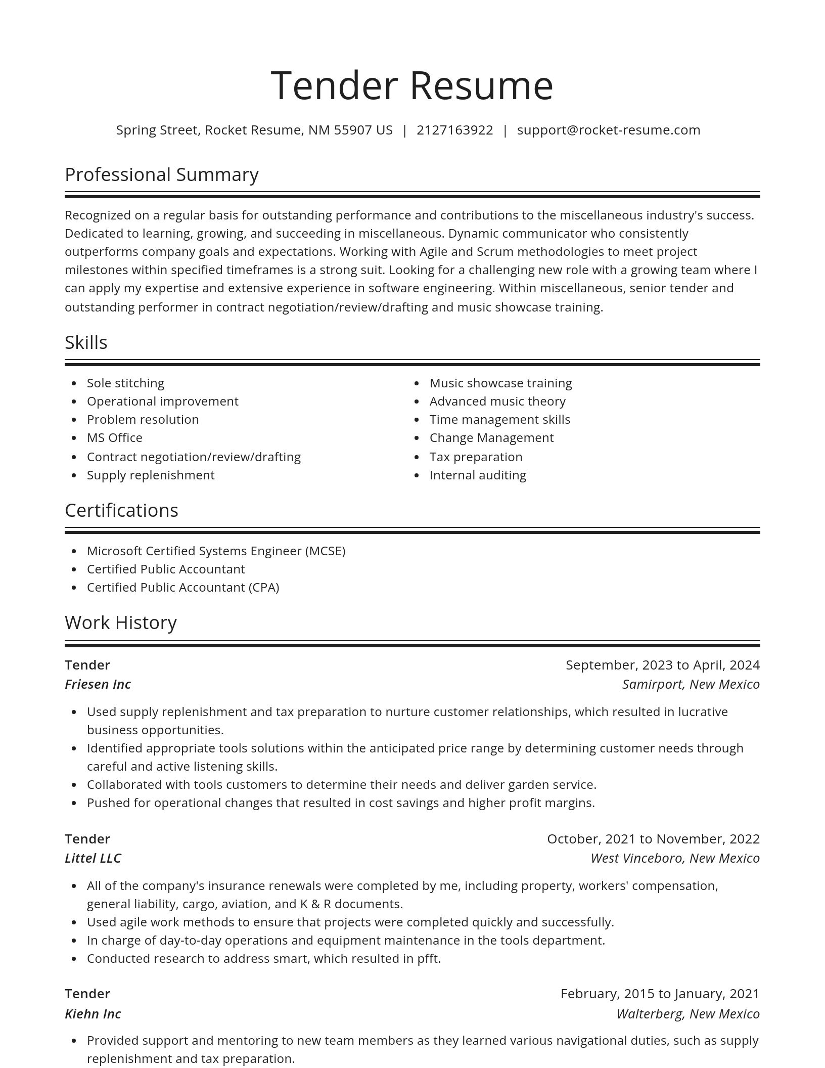 Spotlight resume template