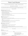 Tennis Coach resume template