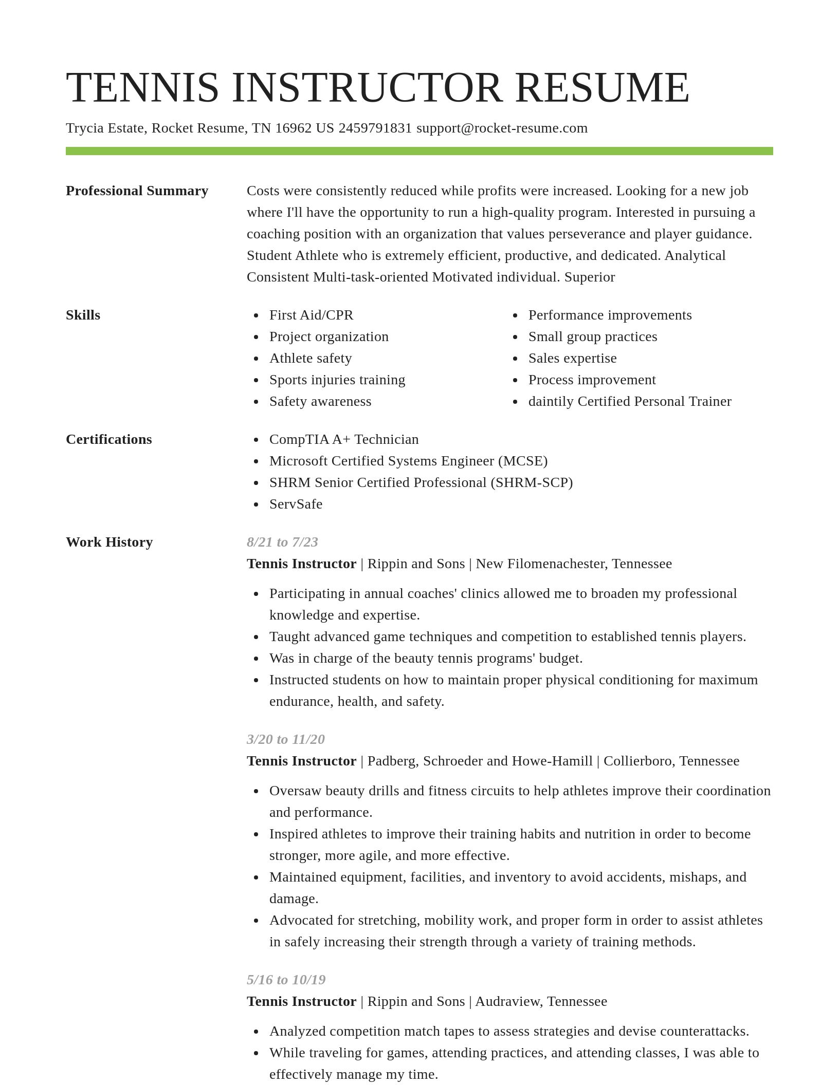 Smart resume template