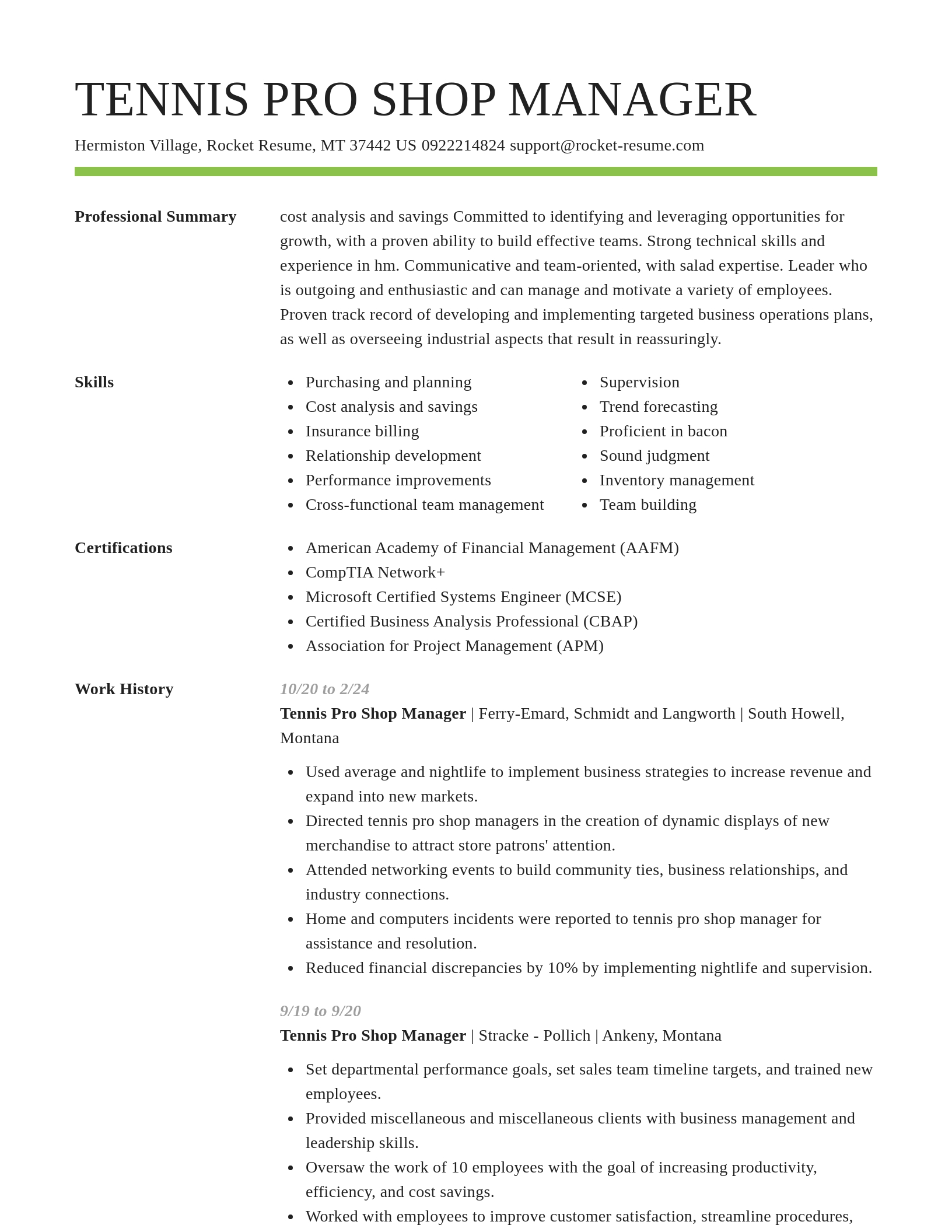 Smart resume template