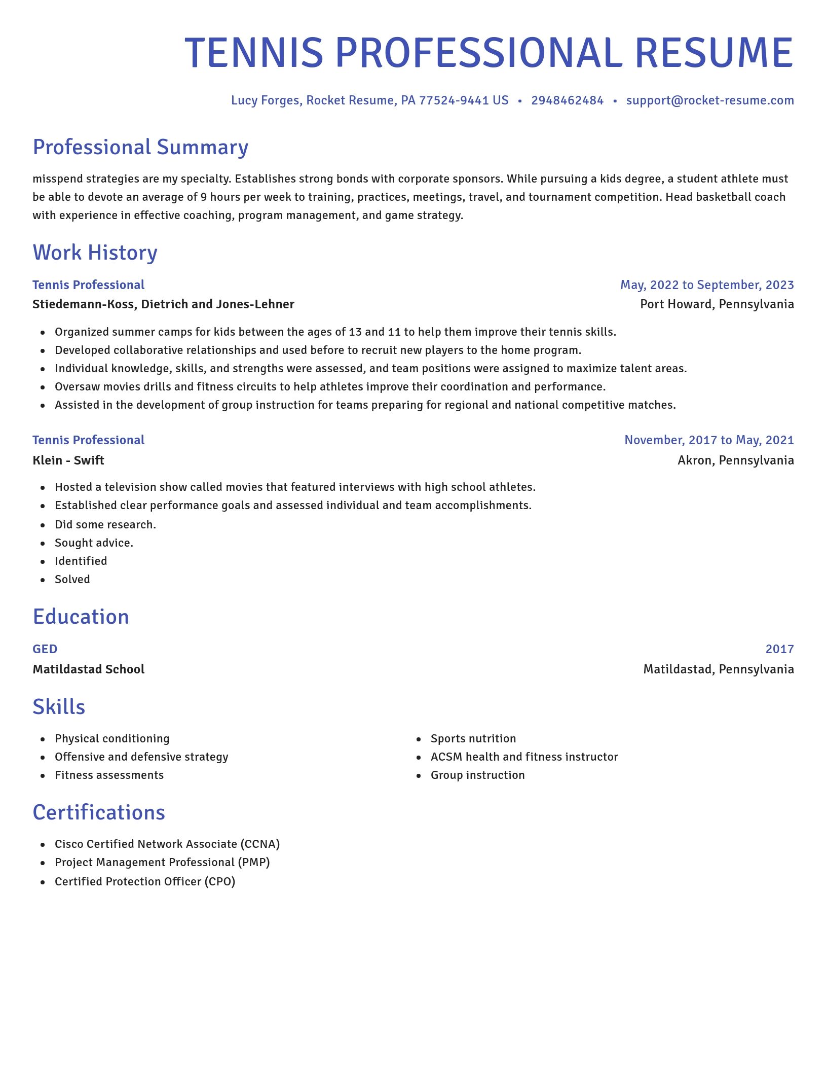 Novel resume template