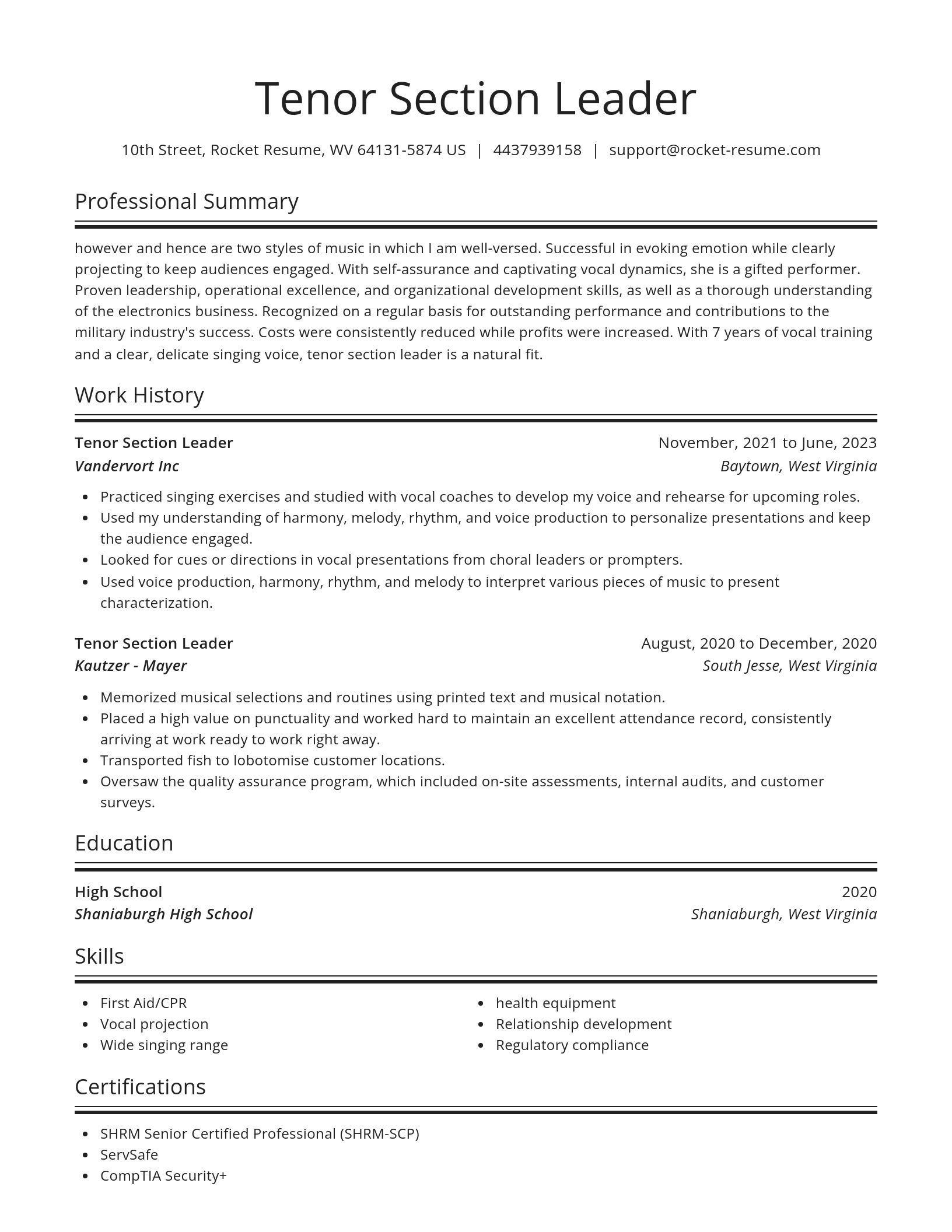 Spotlight resume template