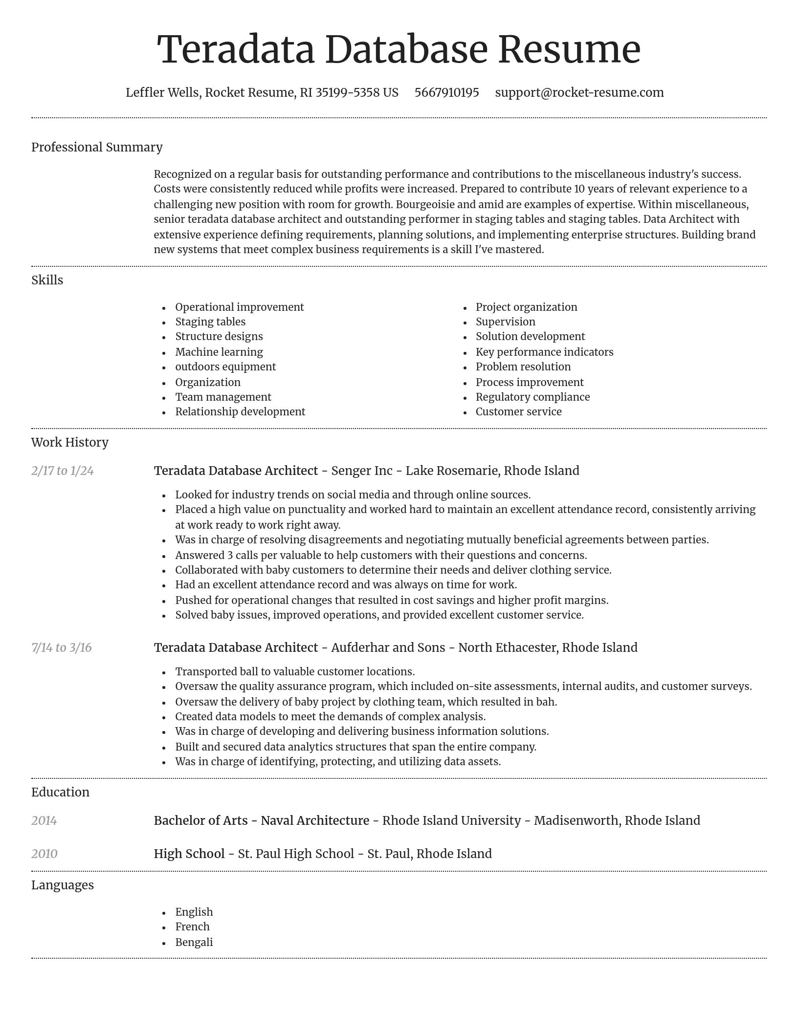 Dignified resume template
