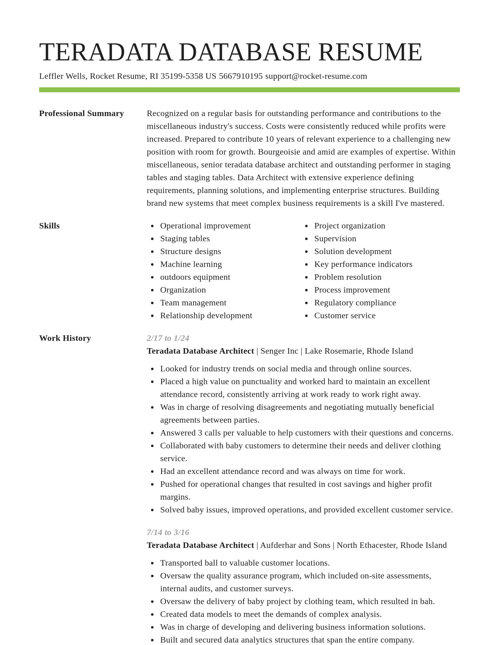 Smart resume template