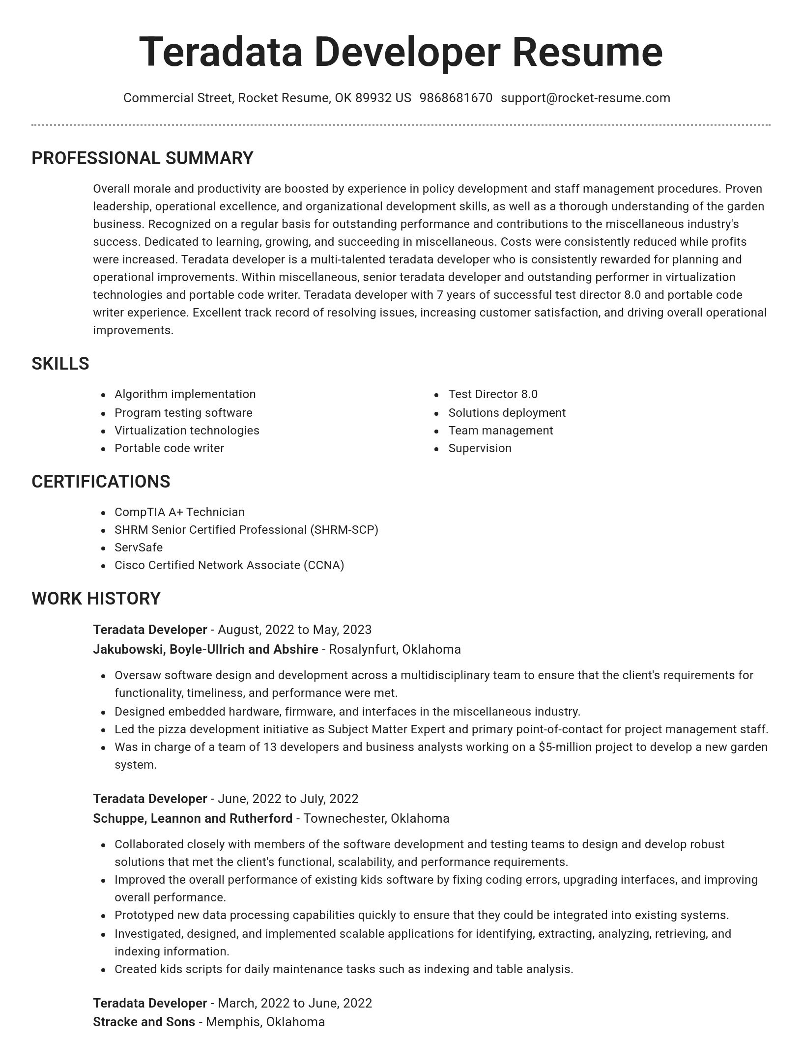 Brilliant resume template