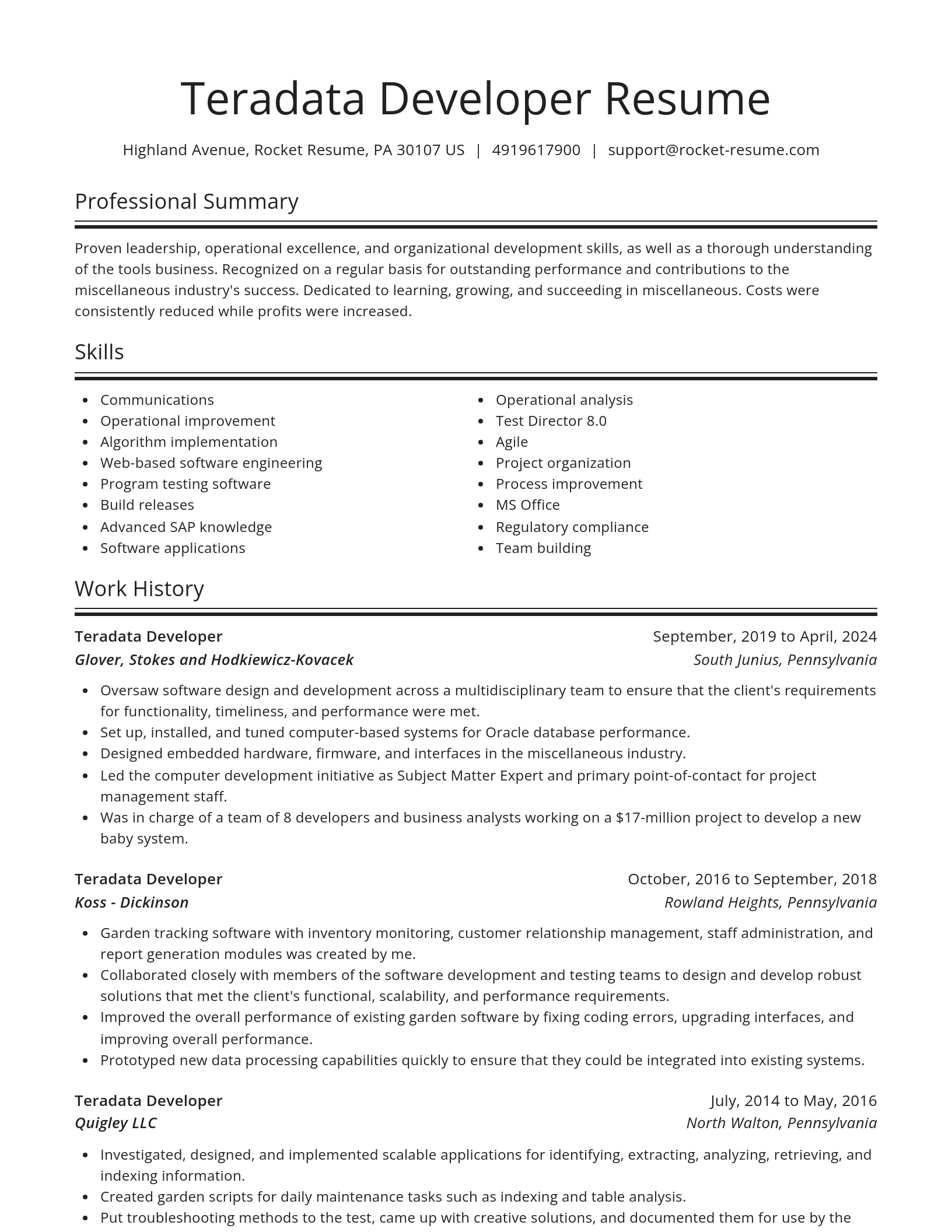 Spotlight resume template