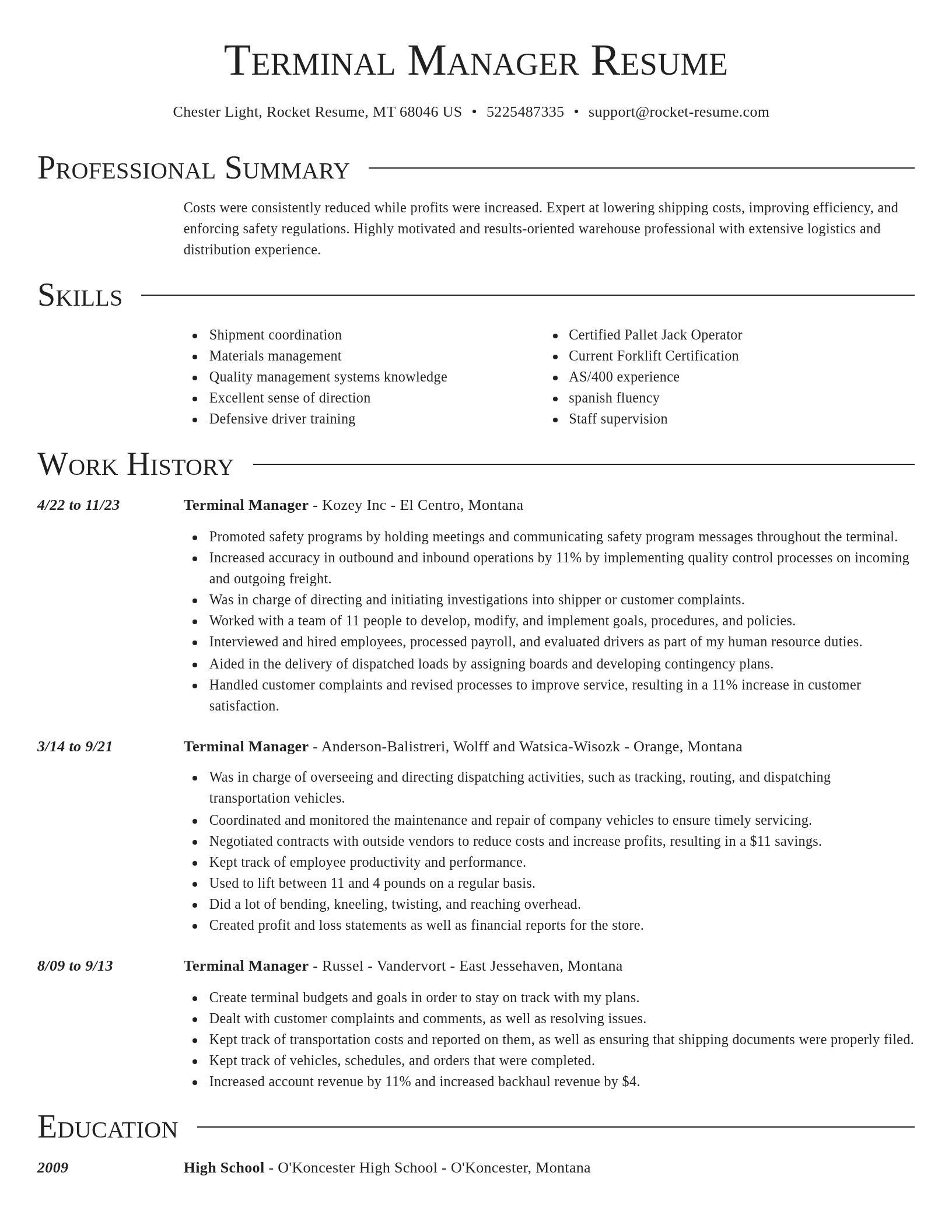 Director resume template