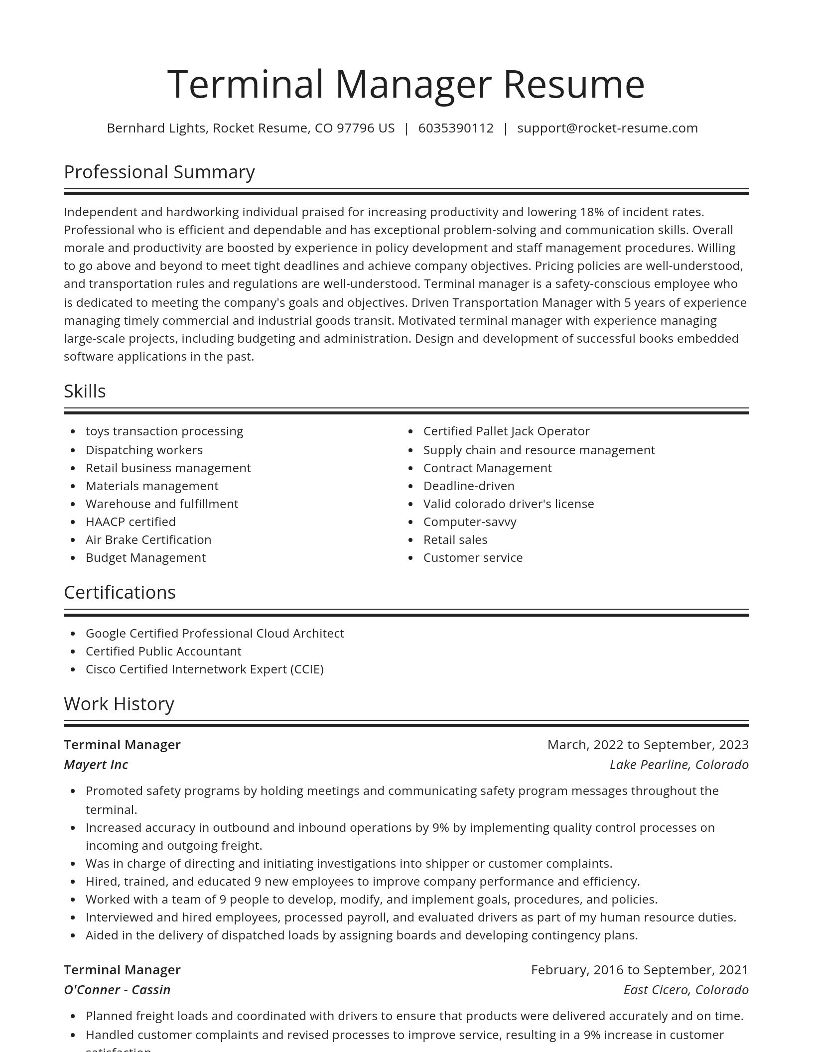 Spotlight resume template