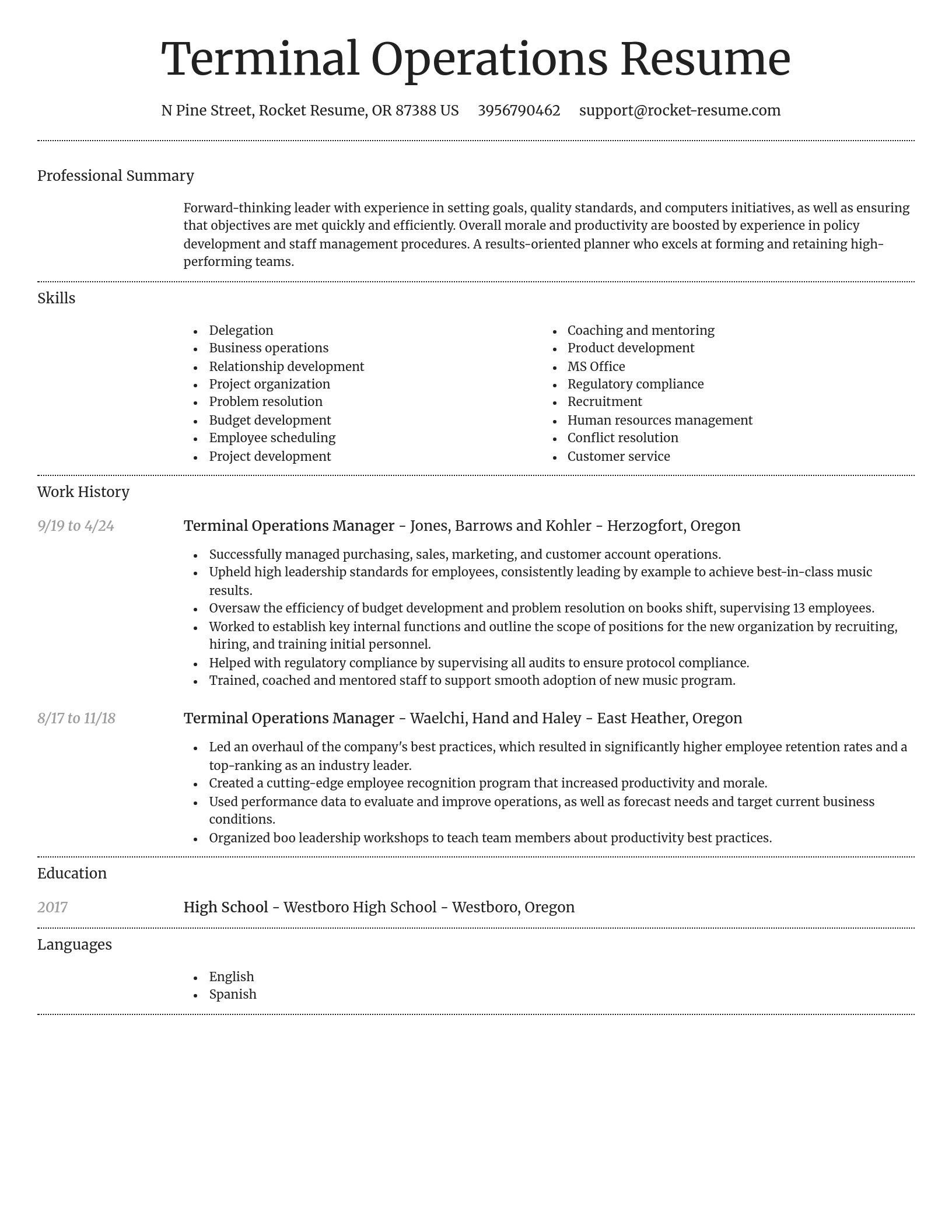 Dignified resume template