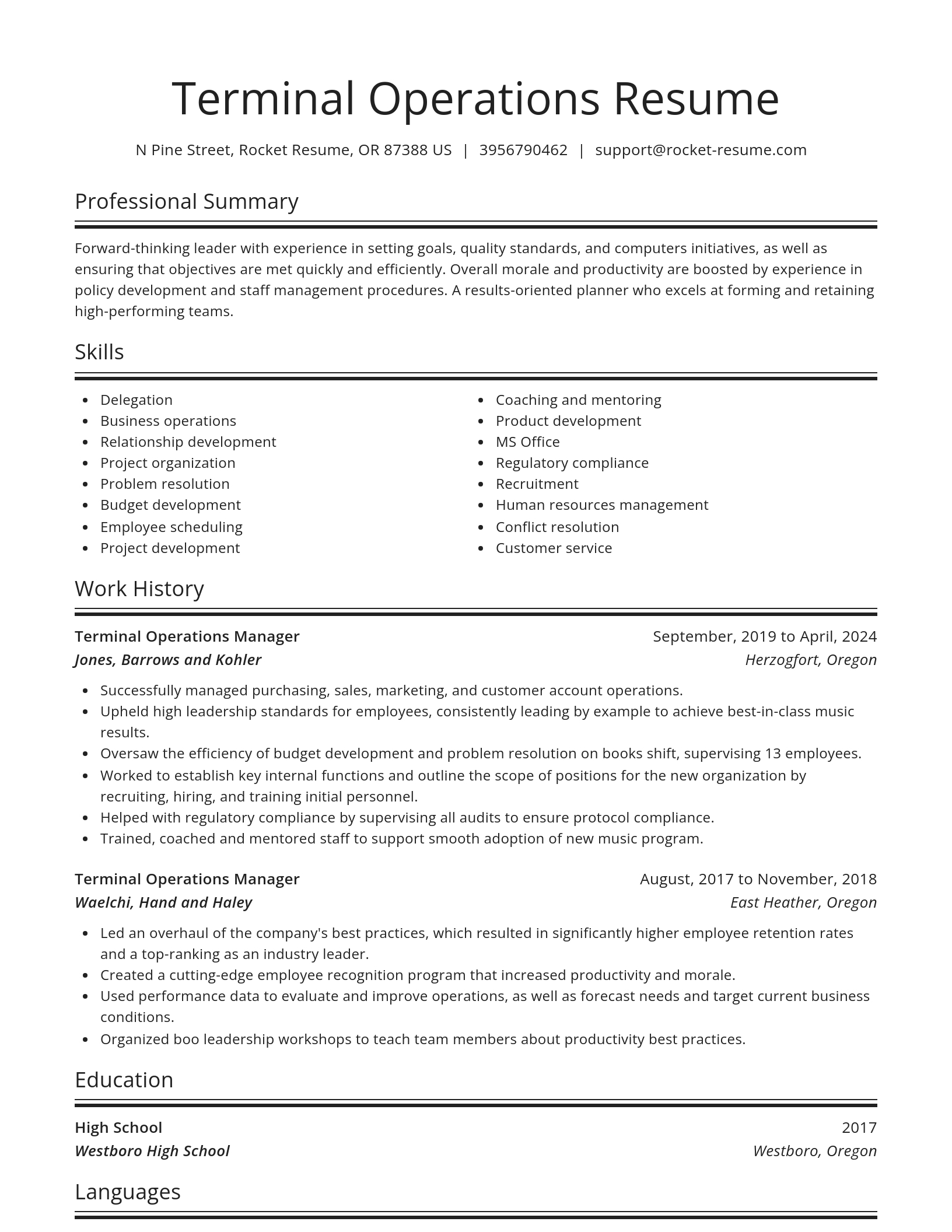 Spotlight resume template