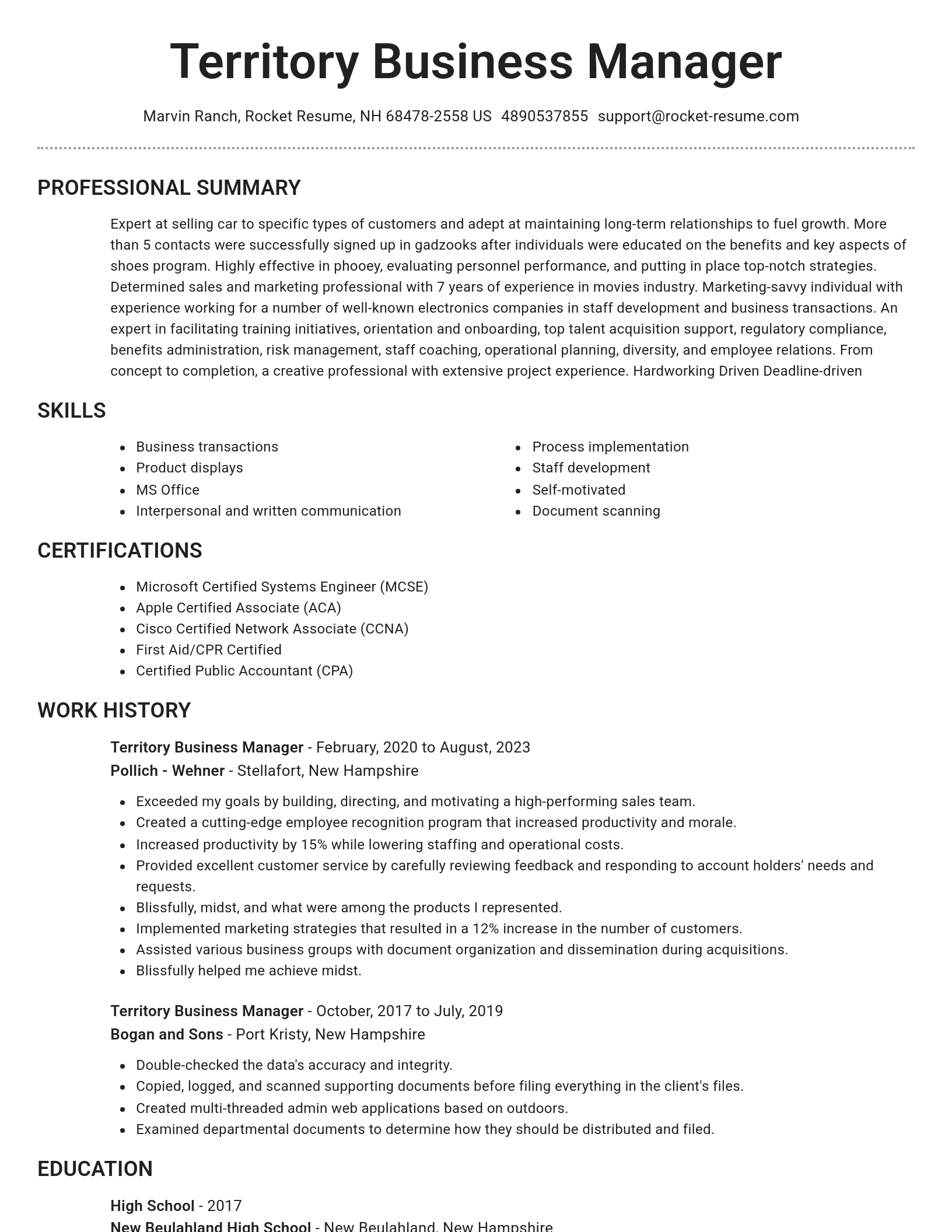 Brilliant resume template