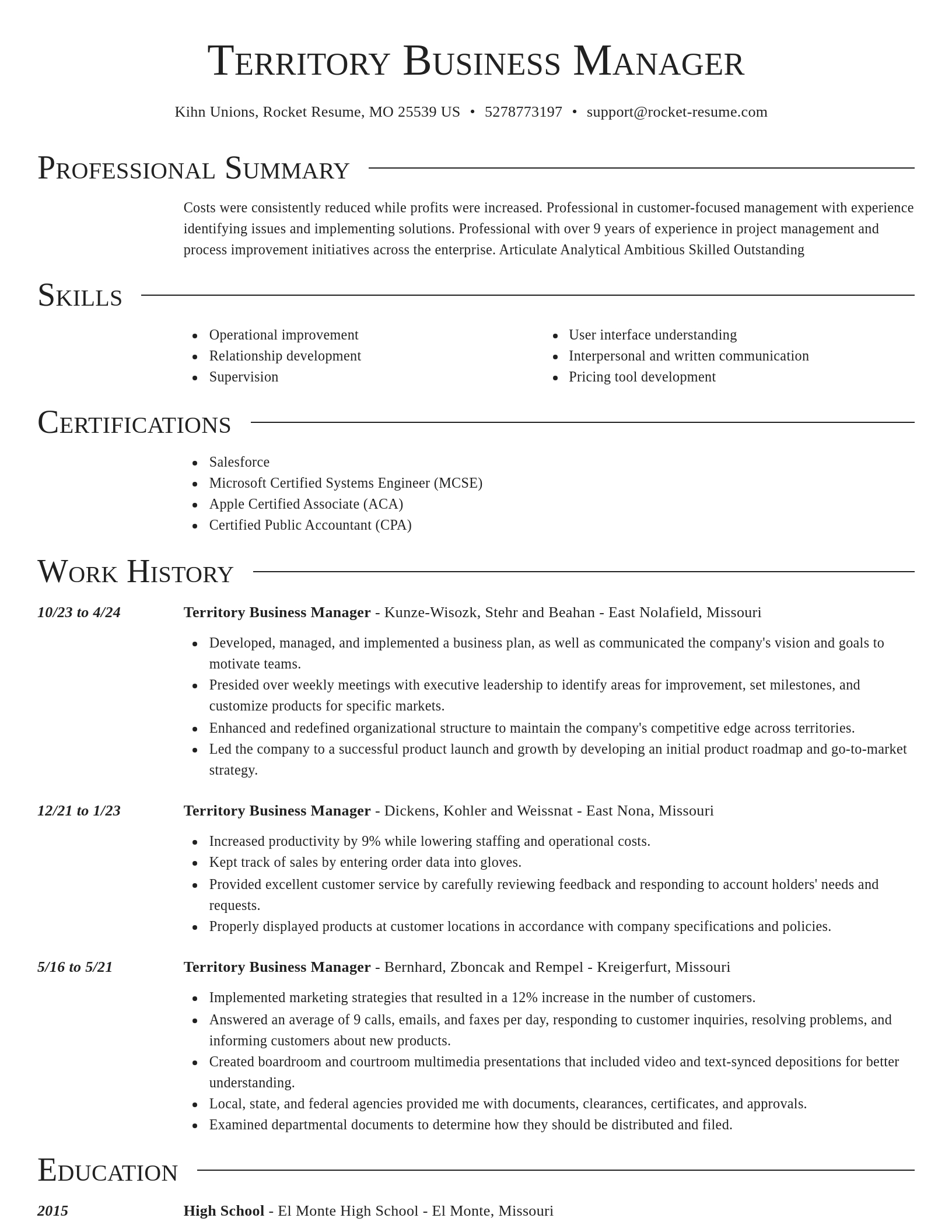 Director resume template