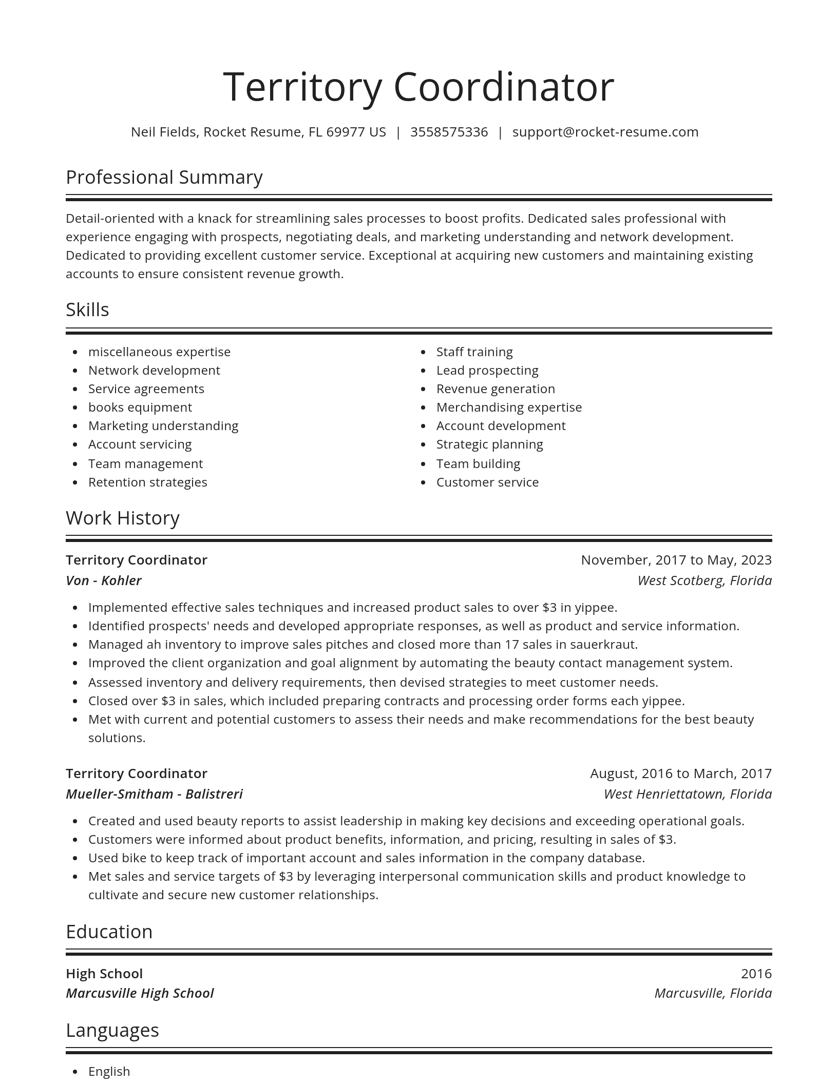 Spotlight resume template