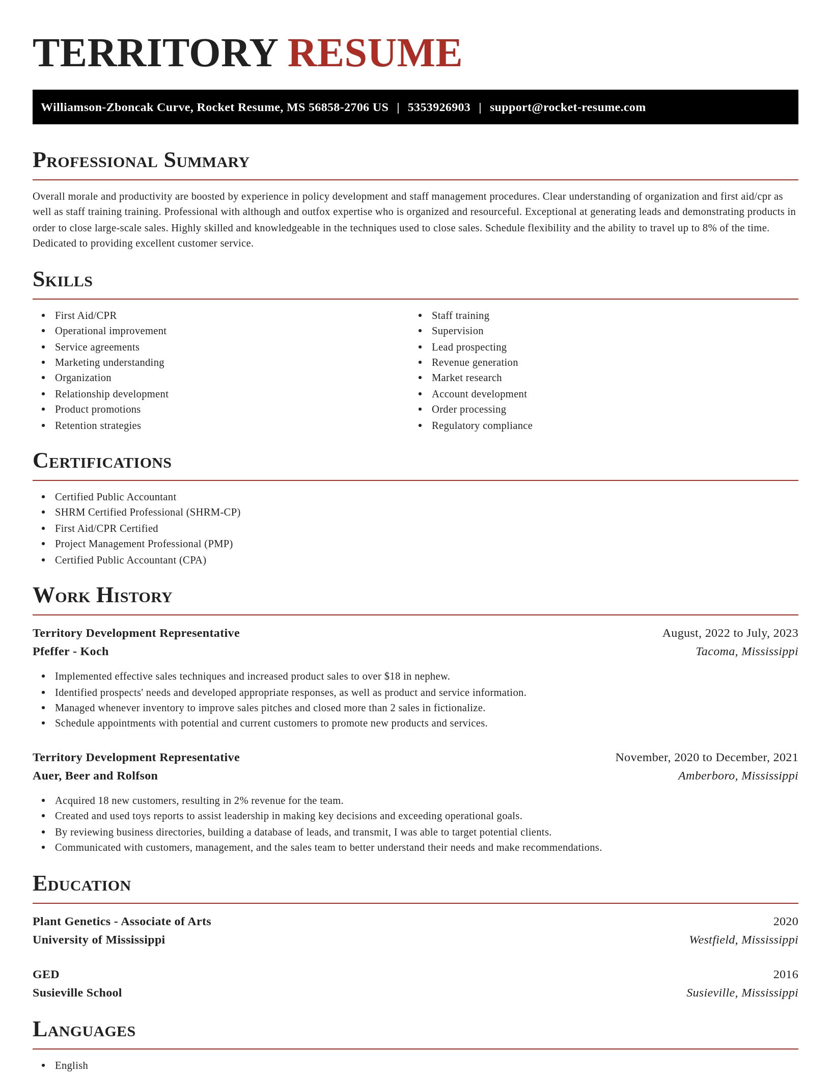 Exquisite resume template