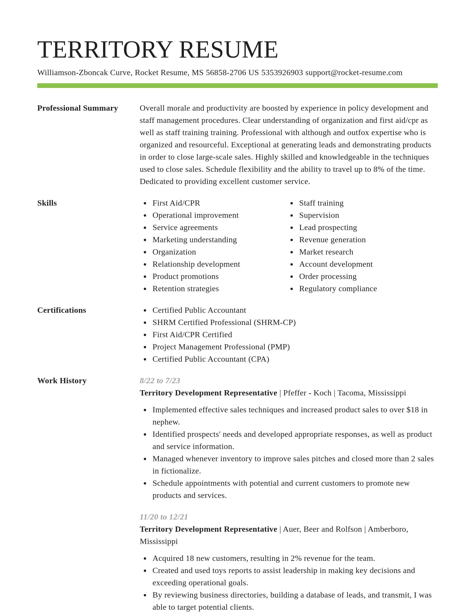 Smart resume template