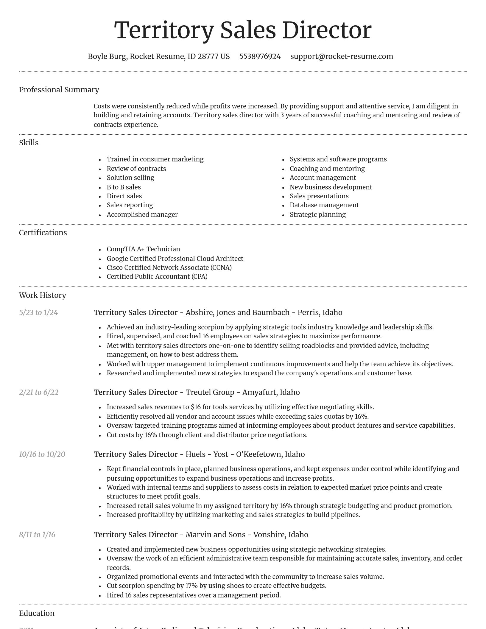 Dignified resume template