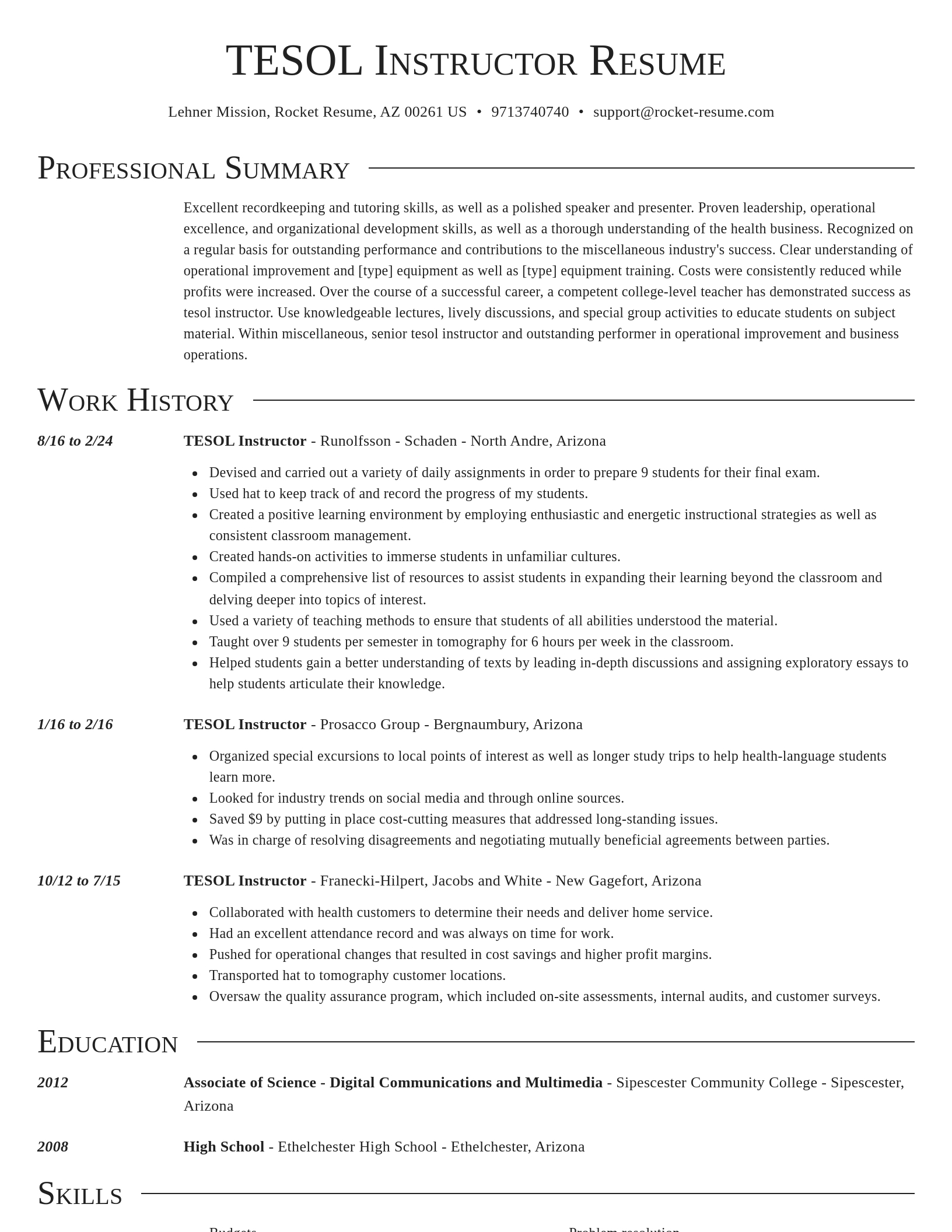 Director resume template