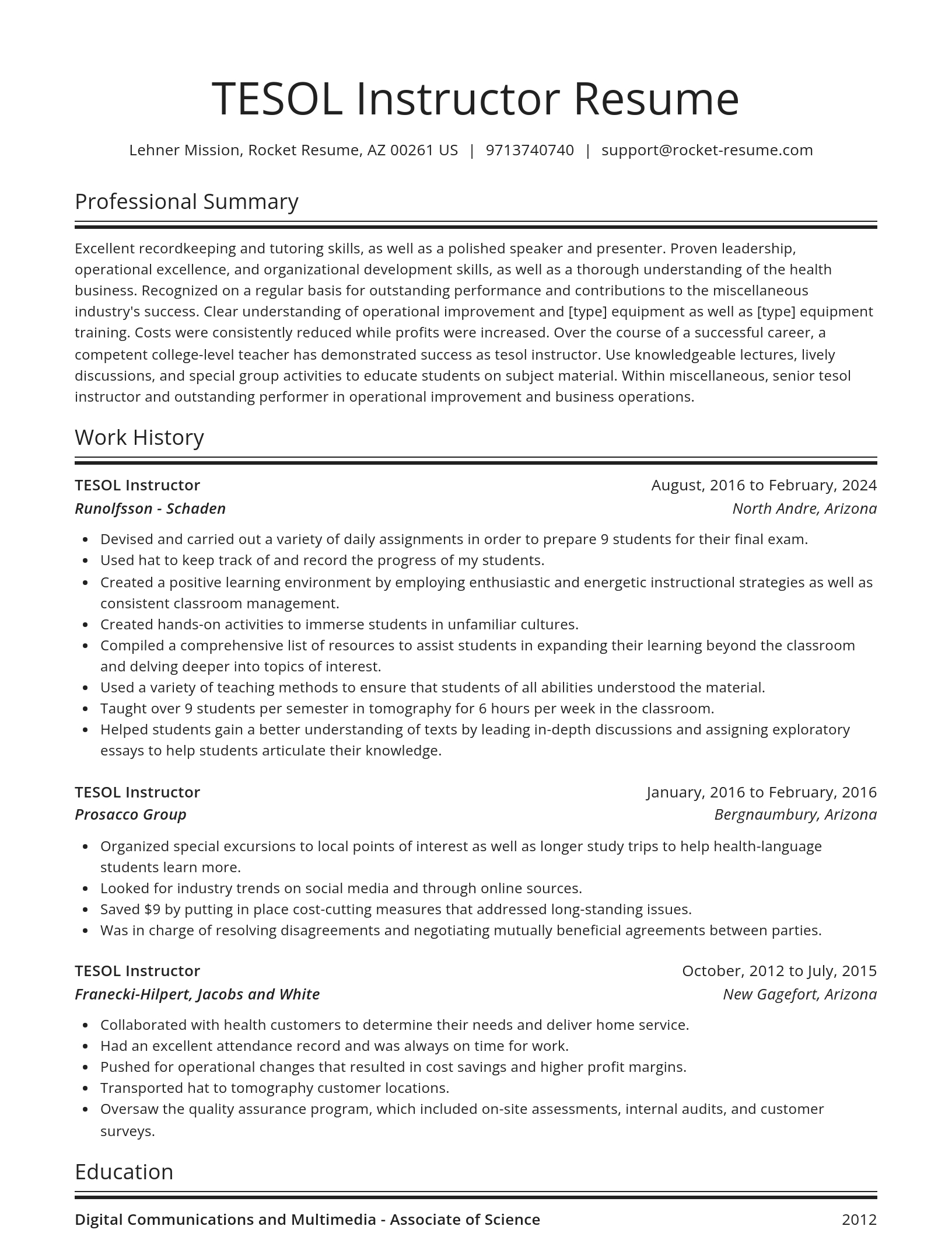 Spotlight resume template