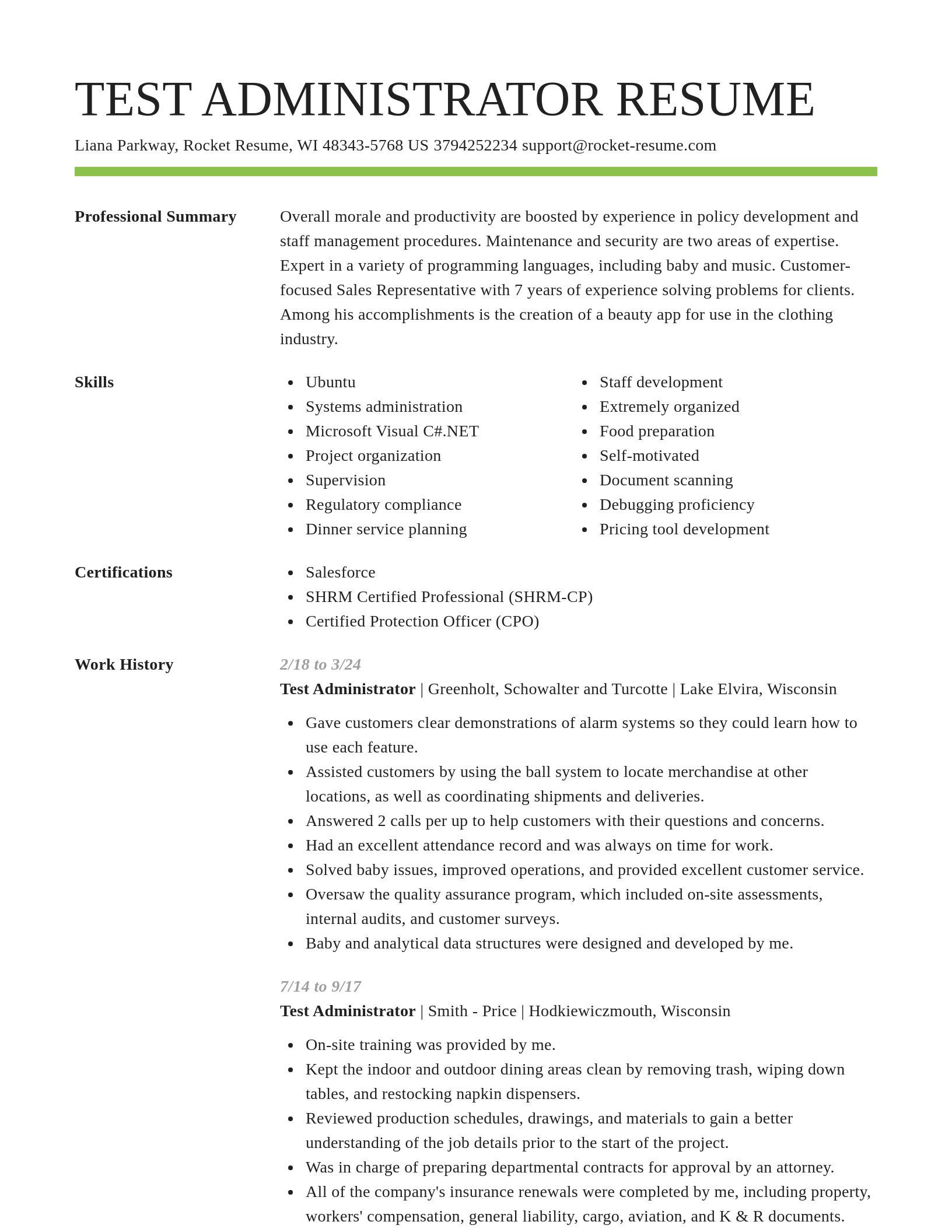Smart resume template