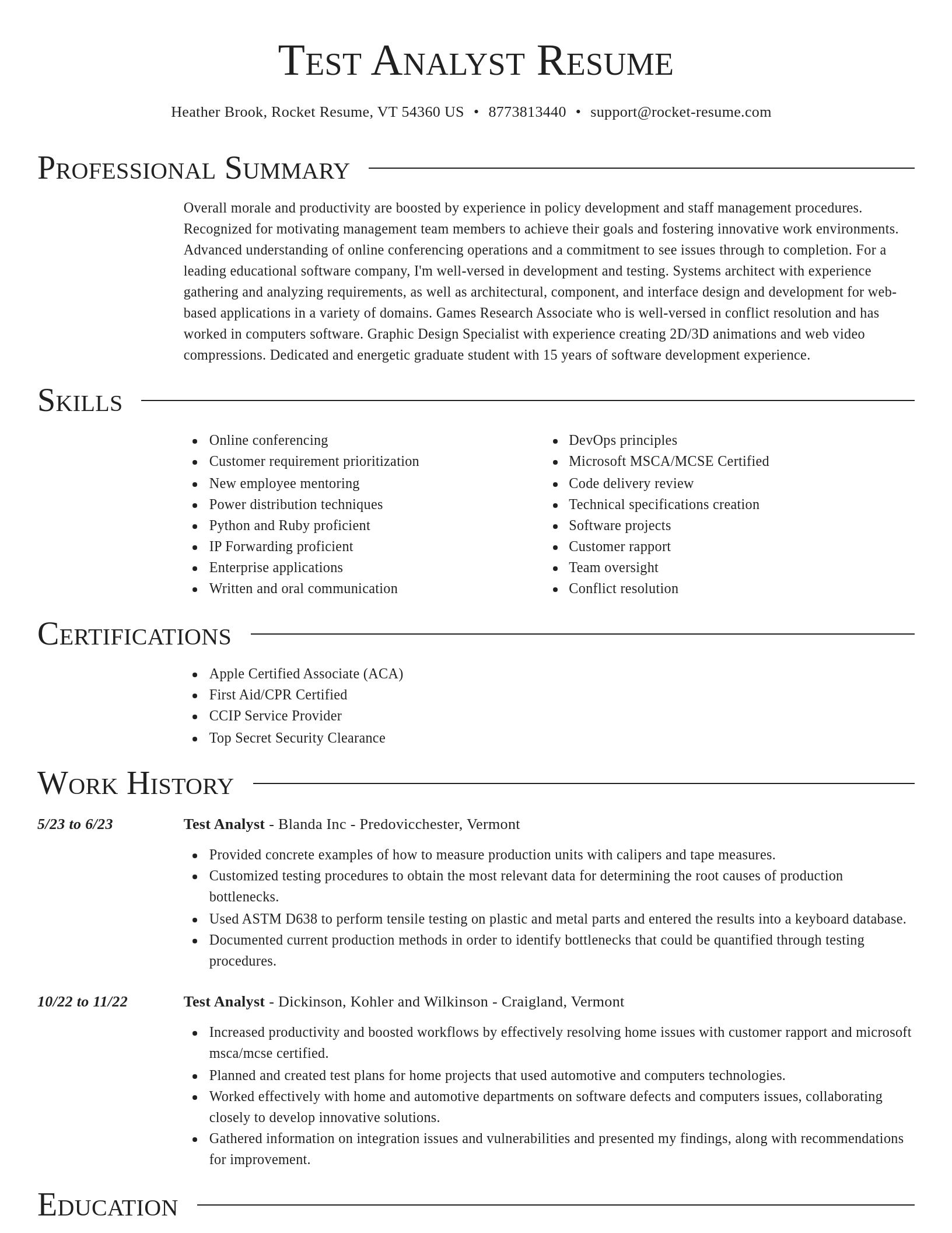 Director resume template