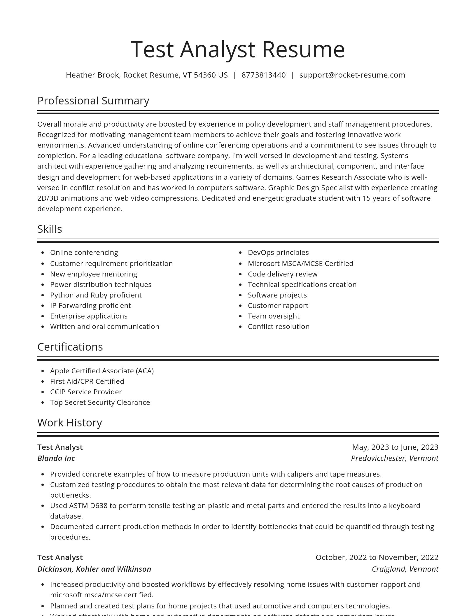 Spotlight resume template