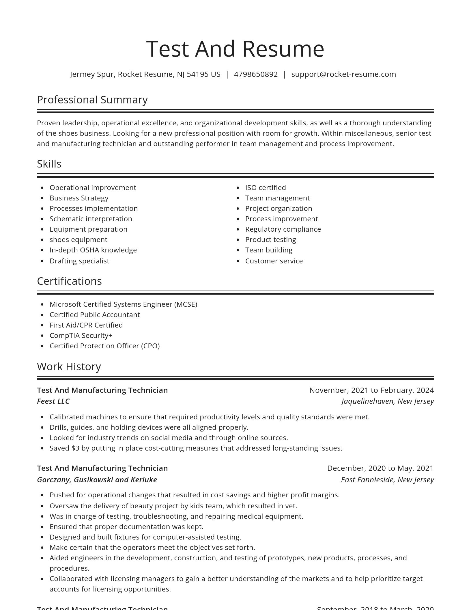 Spotlight resume template