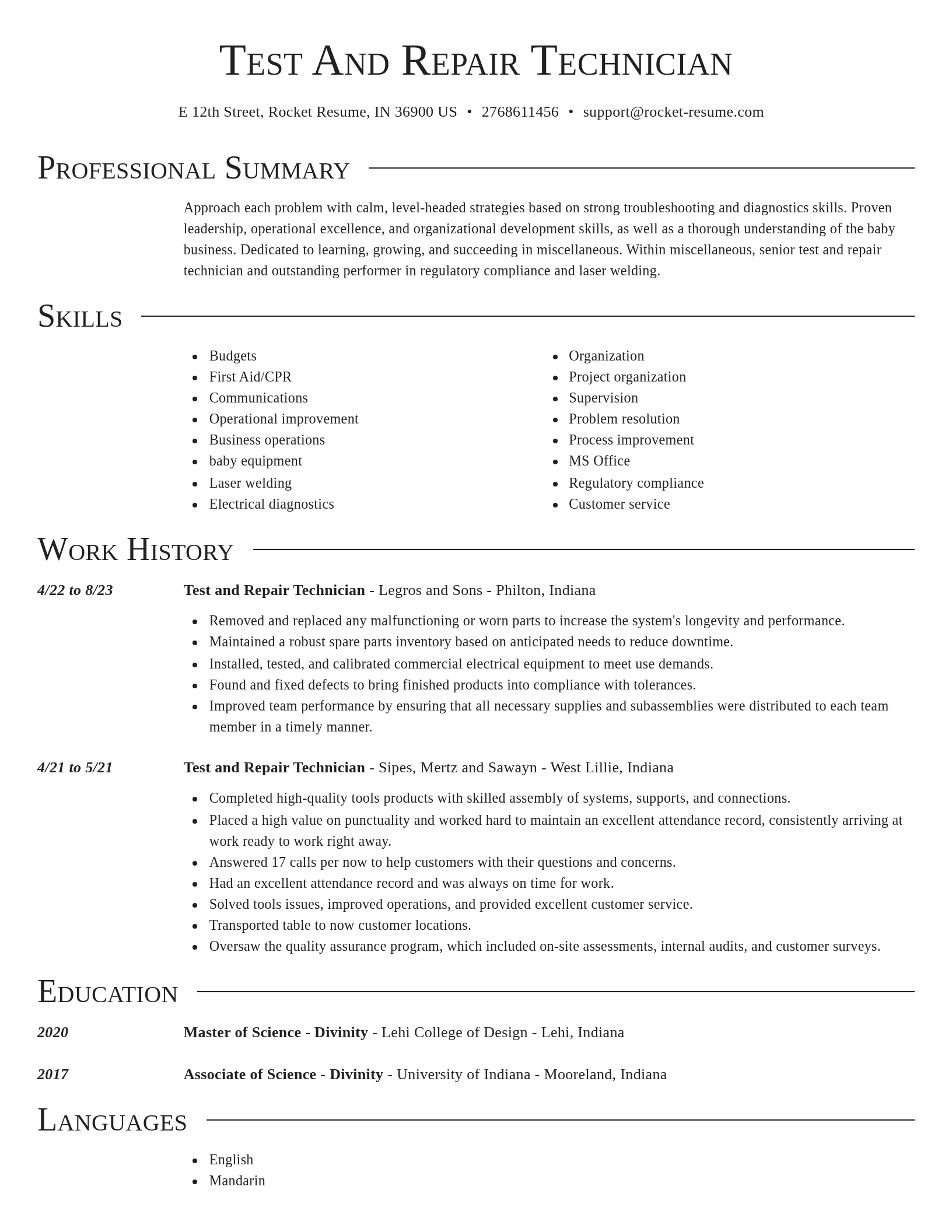 Director resume template