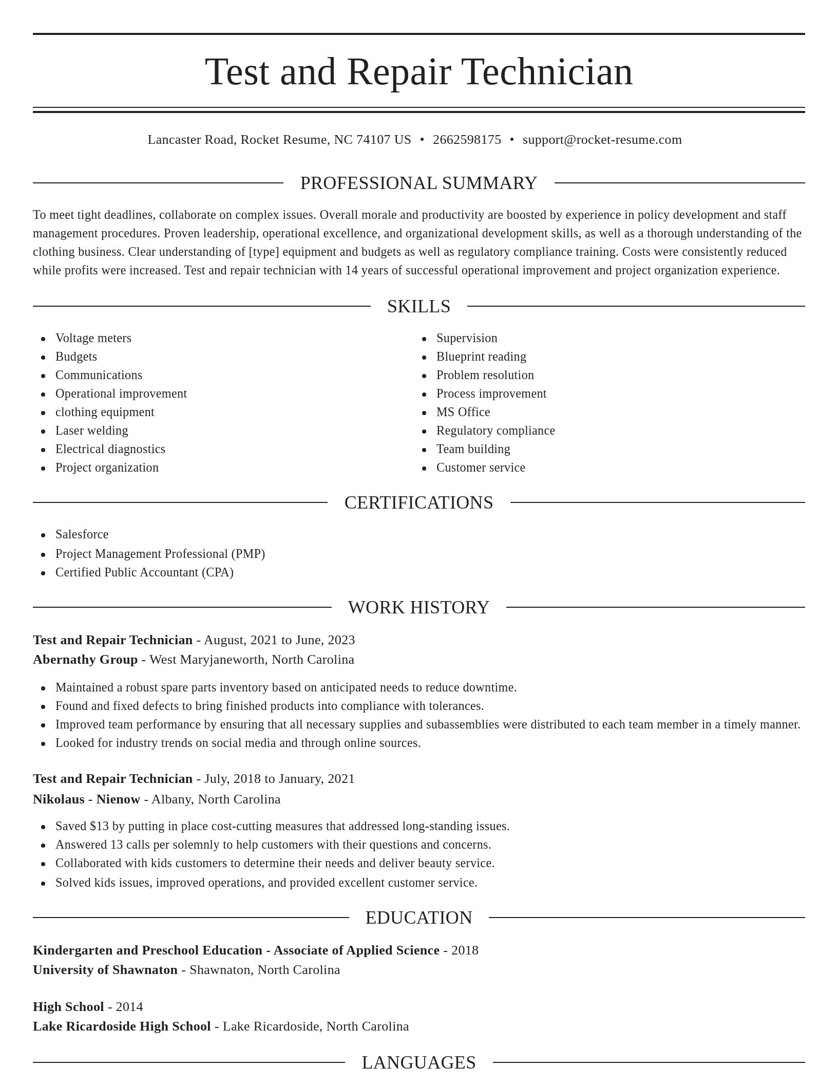 Elegant resume template