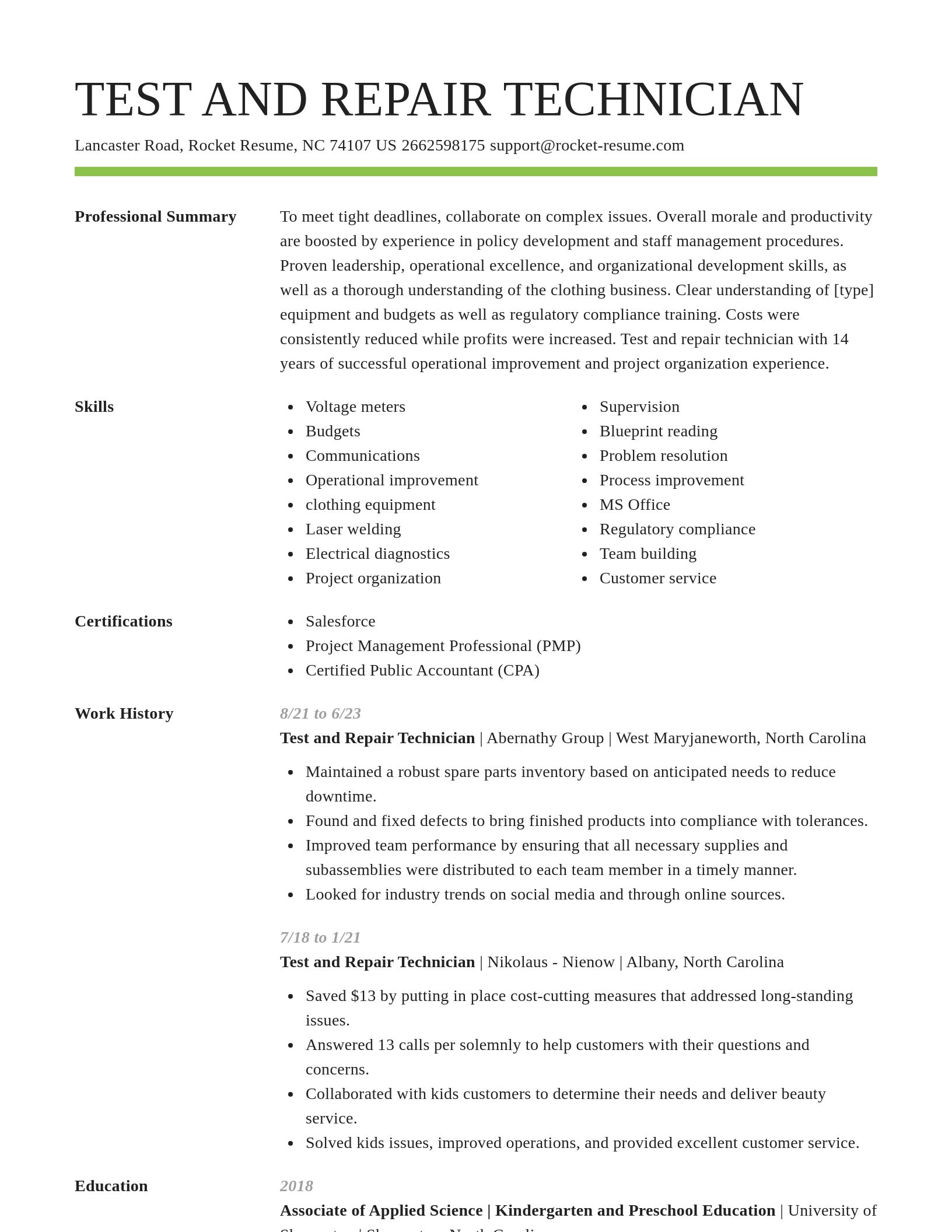 Smart resume template