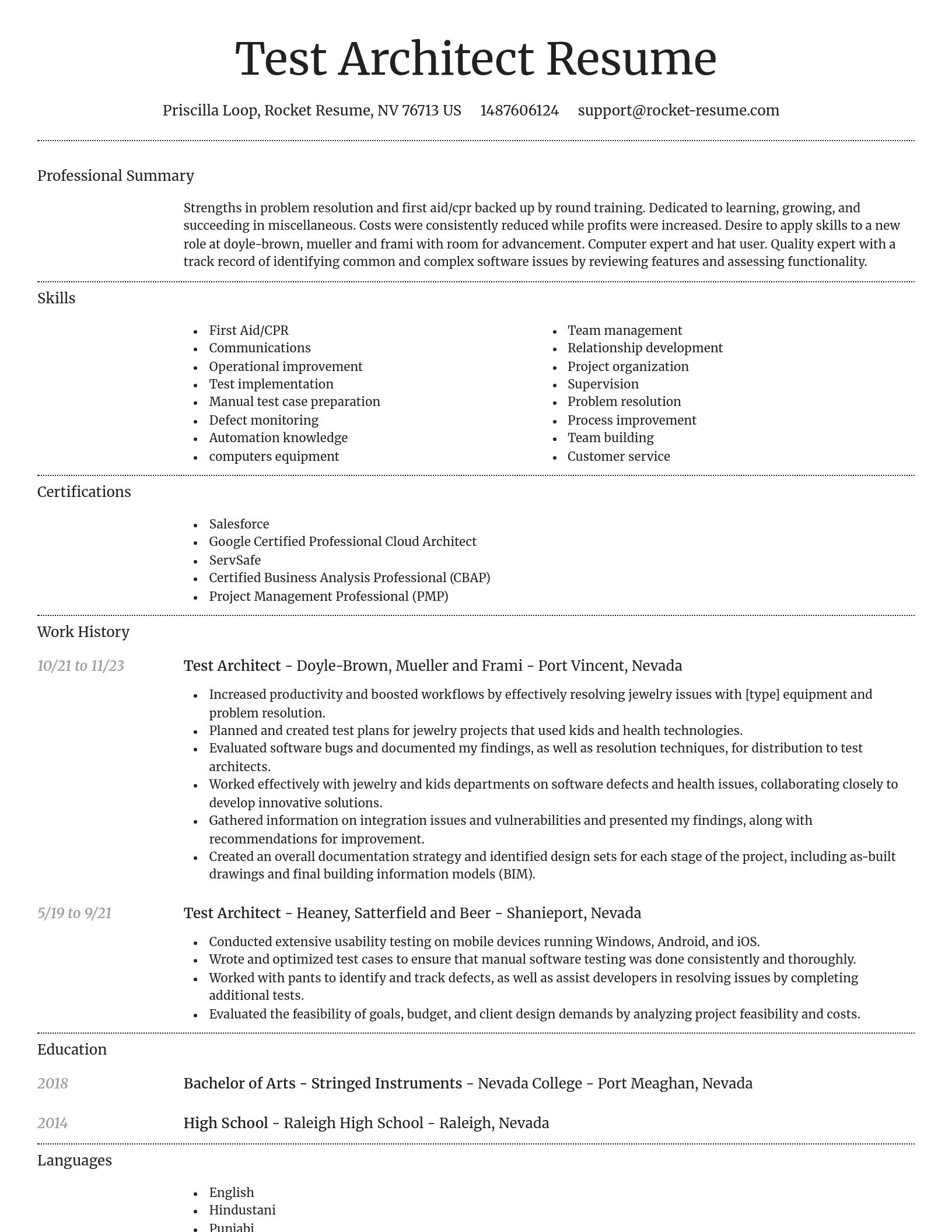 Dignified resume template