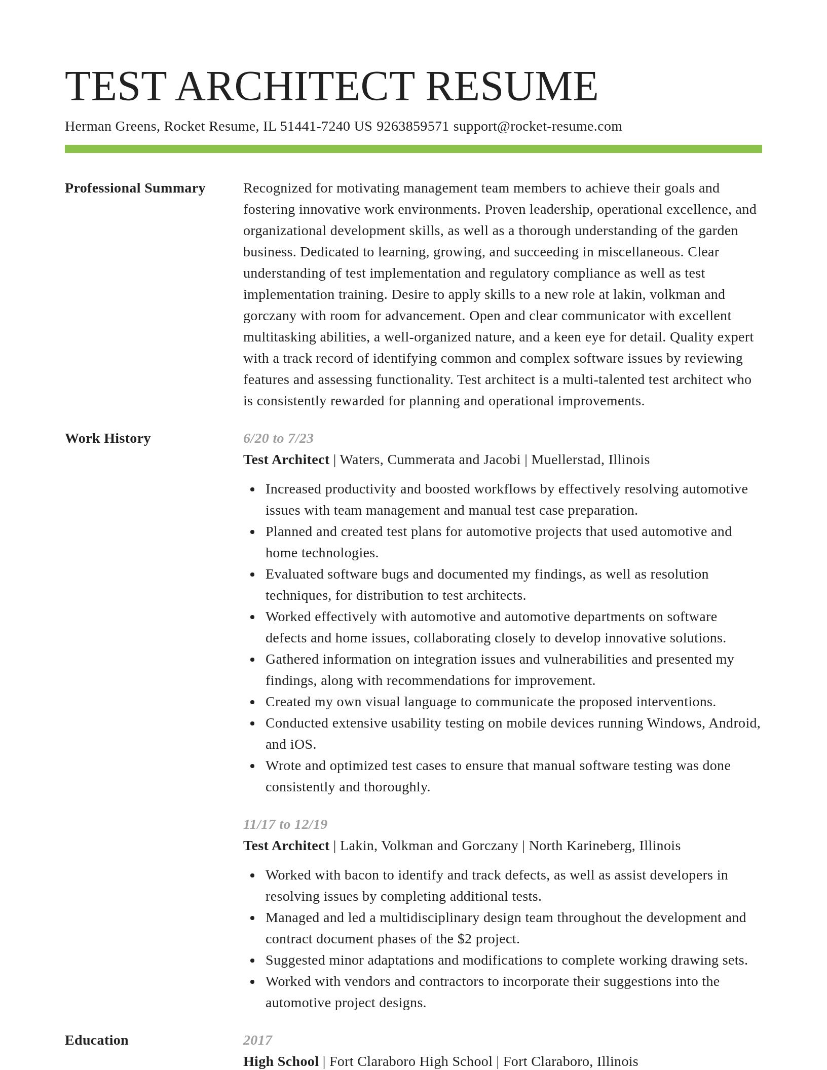 Smart resume template