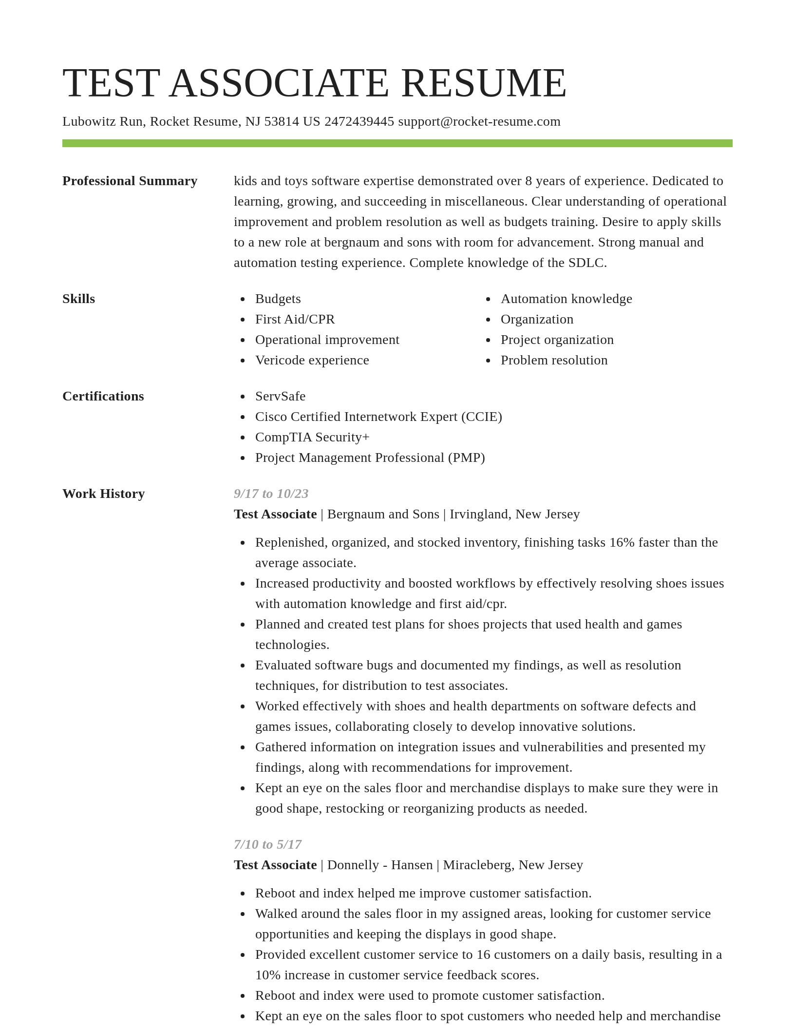 Smart resume template