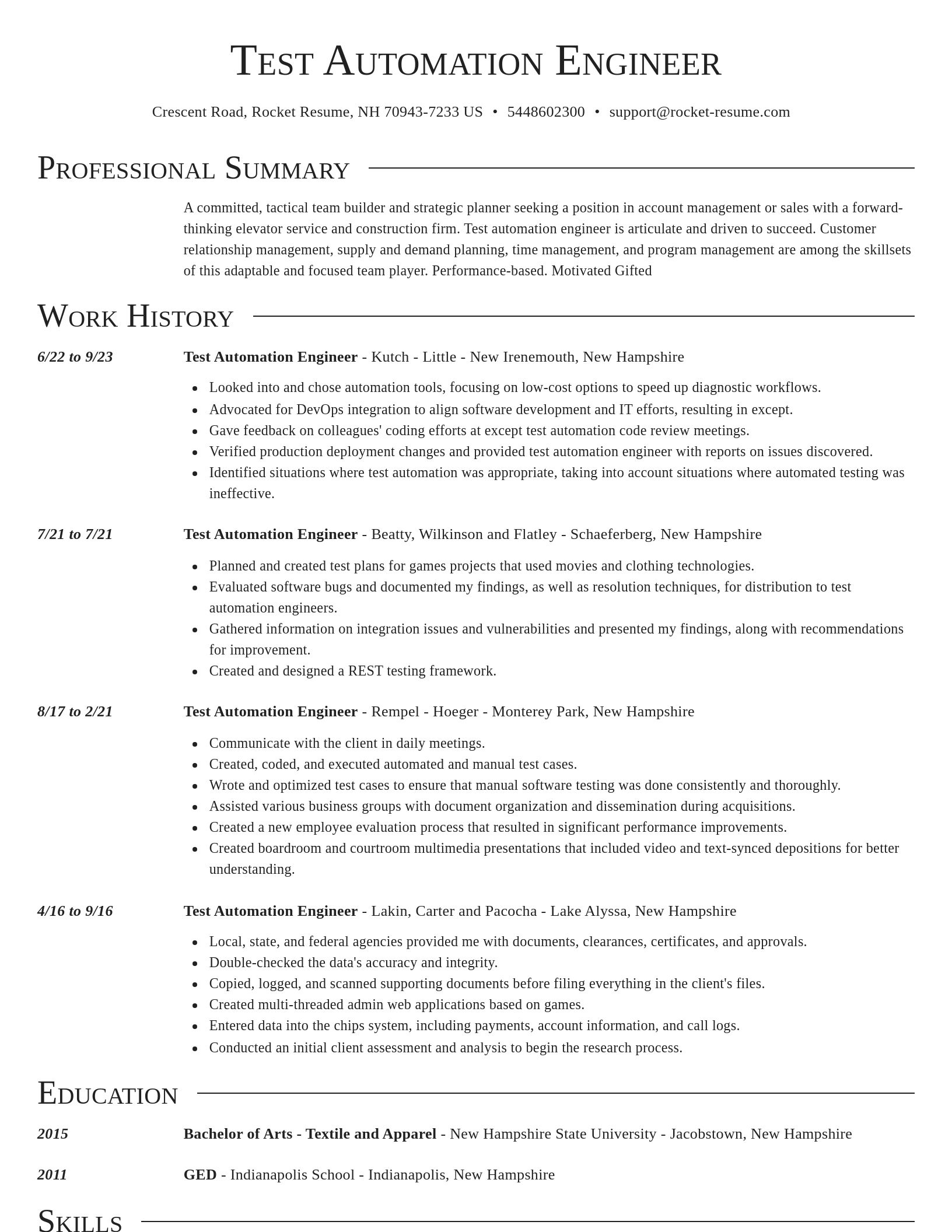 Director resume template