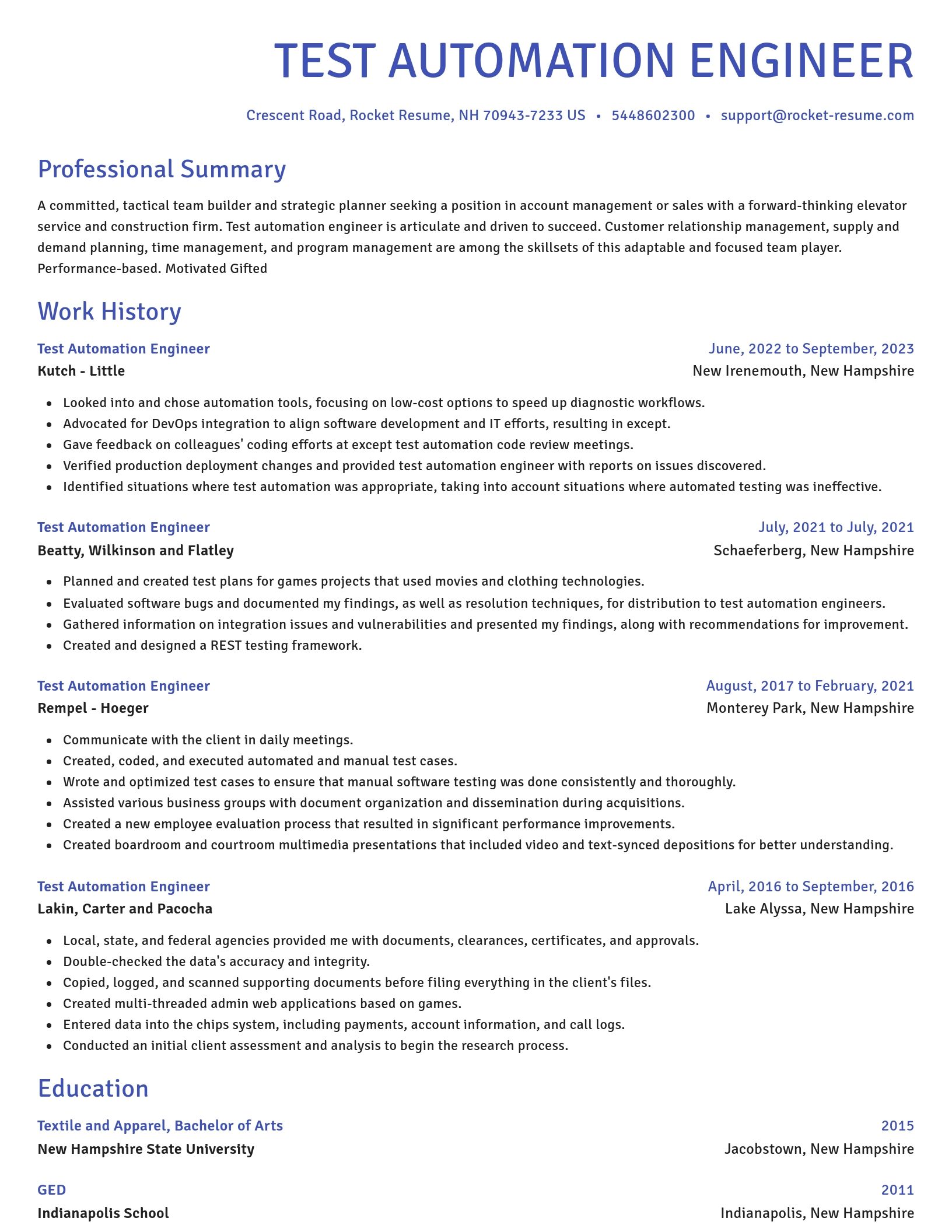 Novel resume template